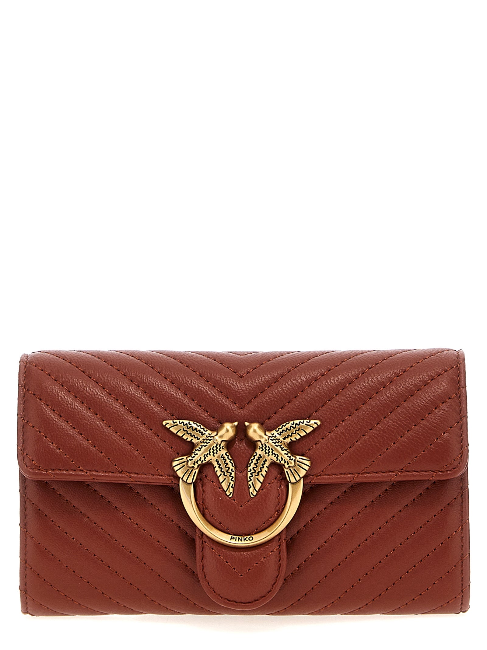 Pinko-Love Bag One Wallet Chevron Portafogli Bordeaux-Donna