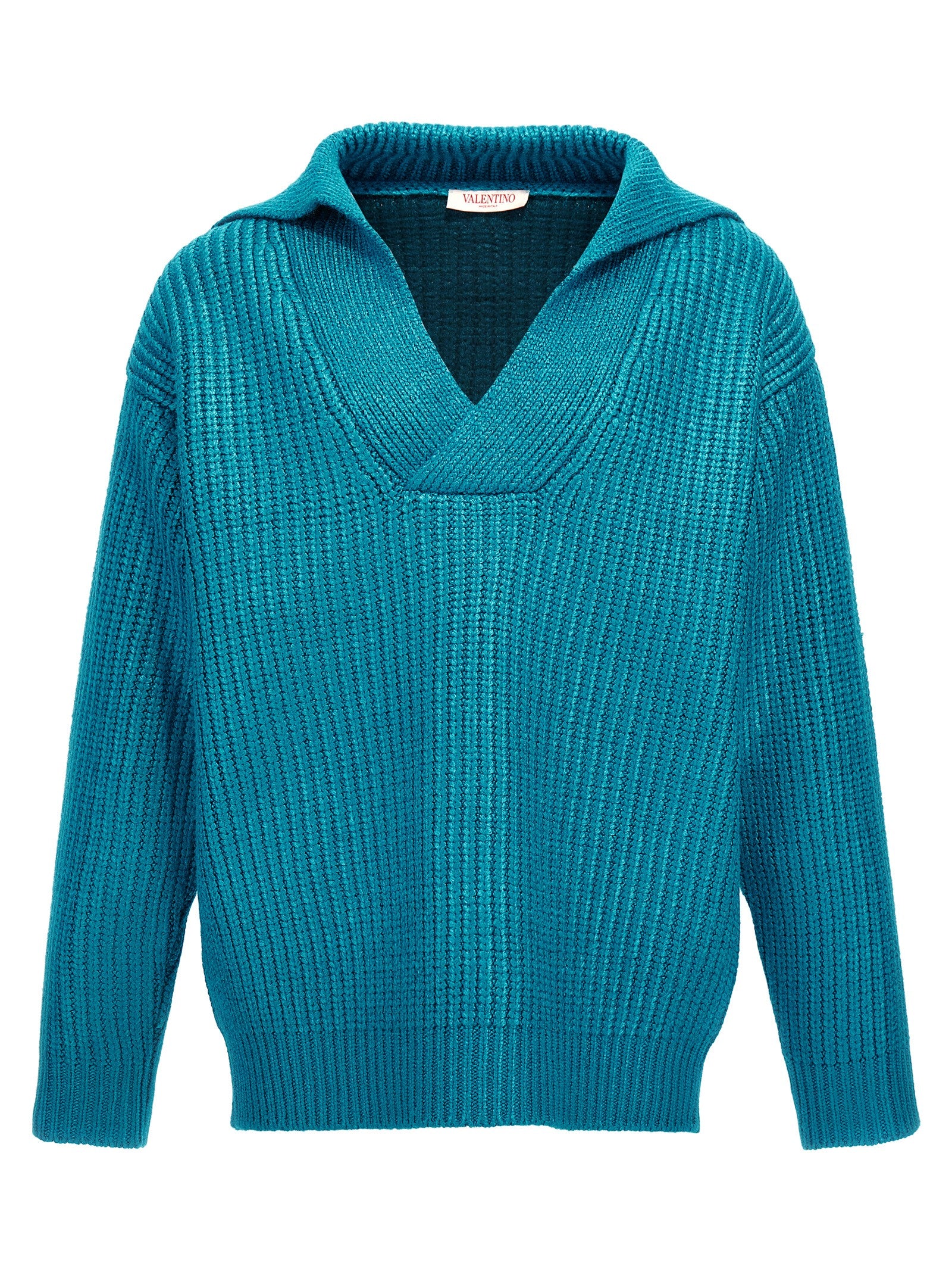 Valentino Garavani-Valentino V-Neck Sweater Maglioni Celeste-Uomo