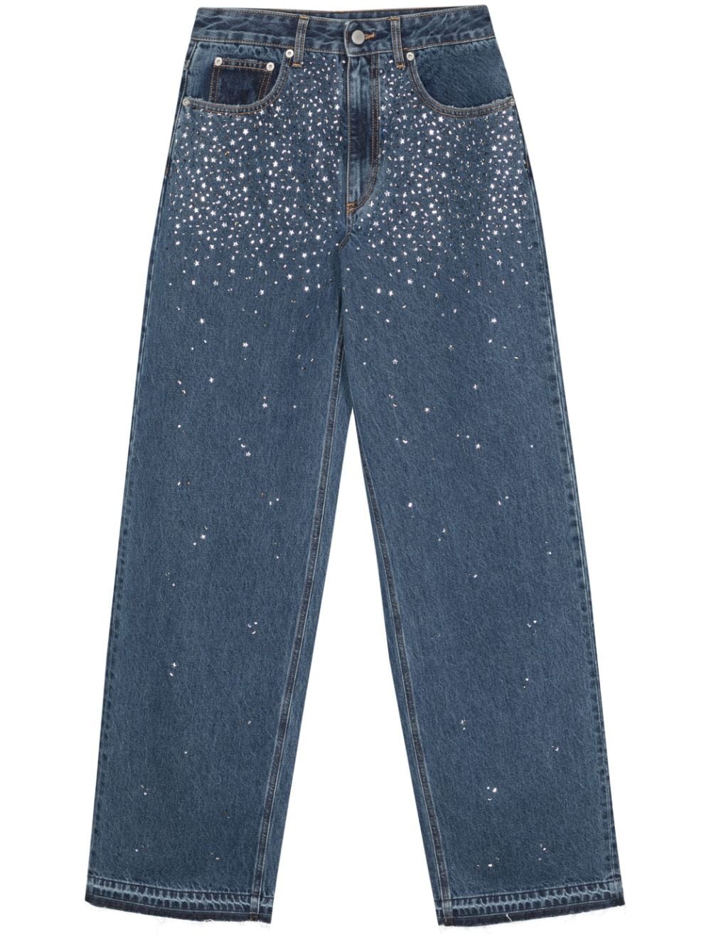 Alessandra Rich-Jeans a gamba ampia con strass-Donna