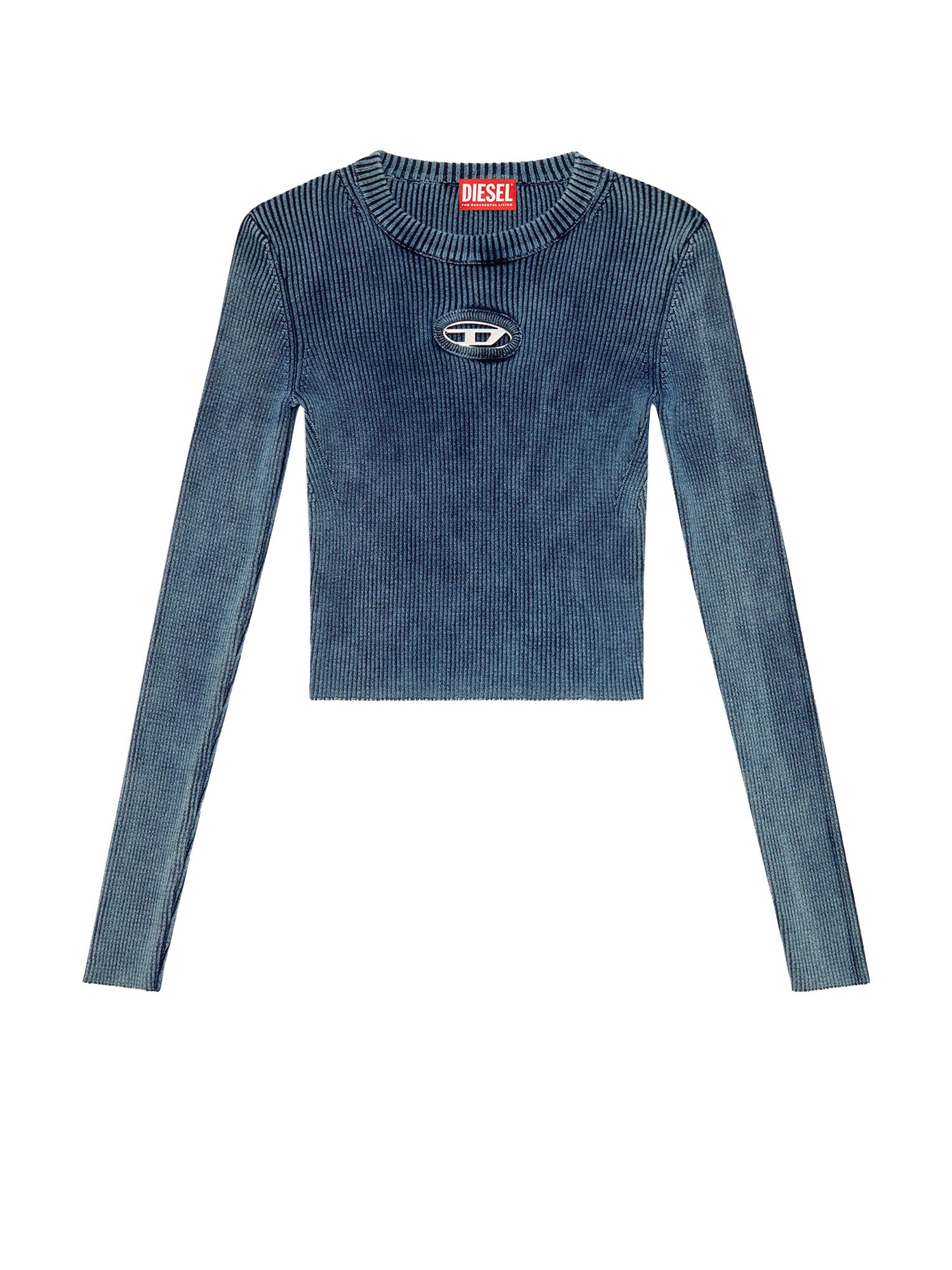 Diesel-Top in cotone biologico con logo Oval-D frontale-Donna