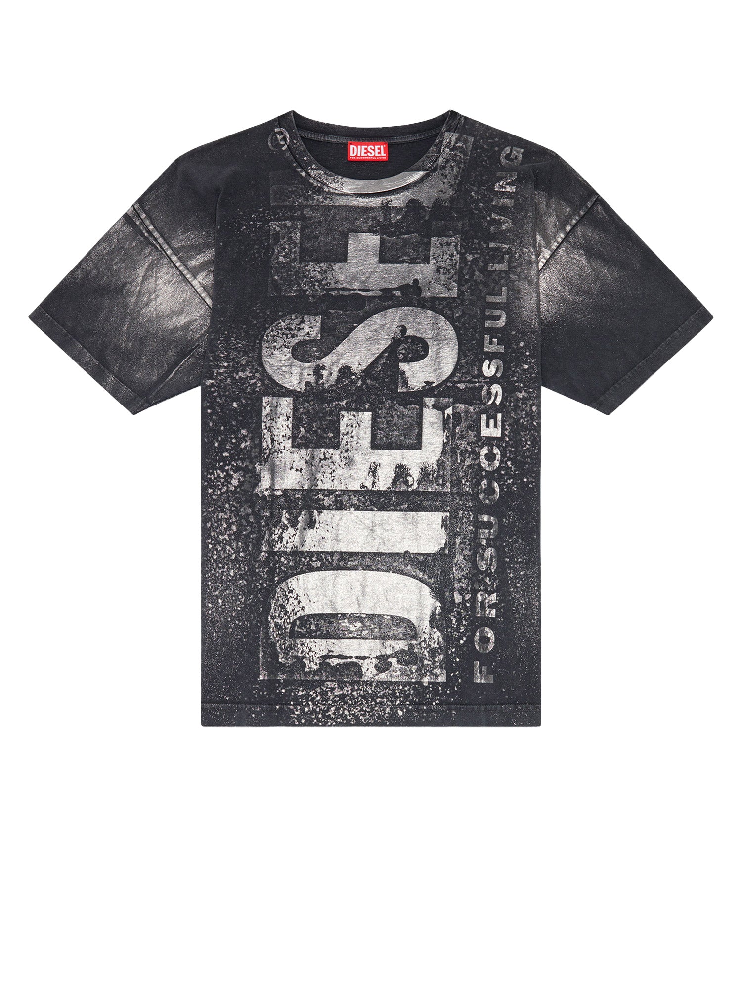 Diesel-T-shirt in cotone con logo frontale-Uomo