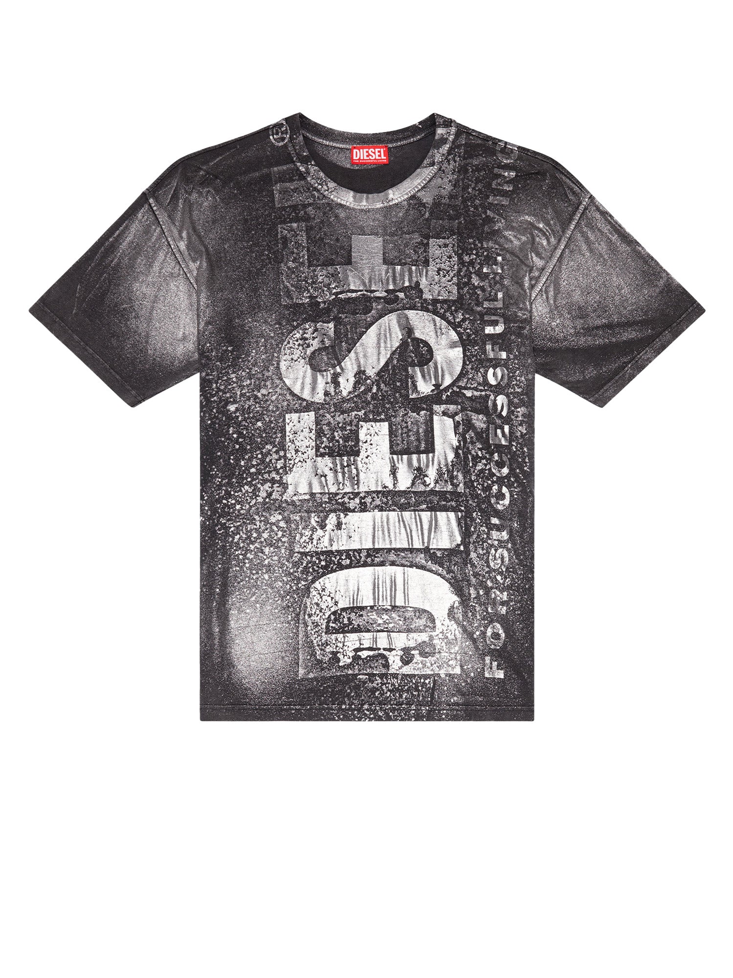 Diesel-T-shirt in viscosa con stampa logo-Donna