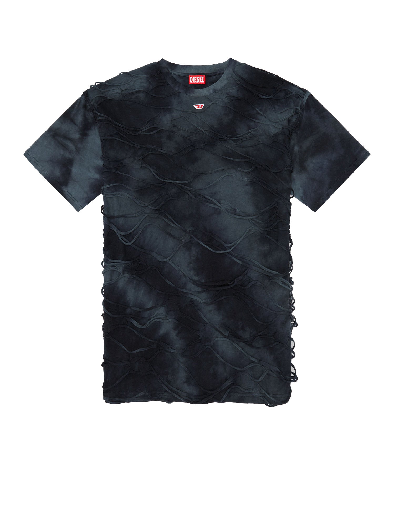 Diesel-T-shirt in cotone con effetto rete fluttuante-Uomo