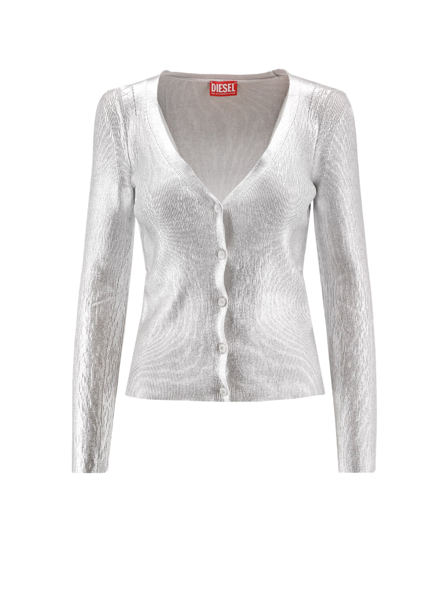 Diesel-Cardigan in cotone con effetto laminato-Donna