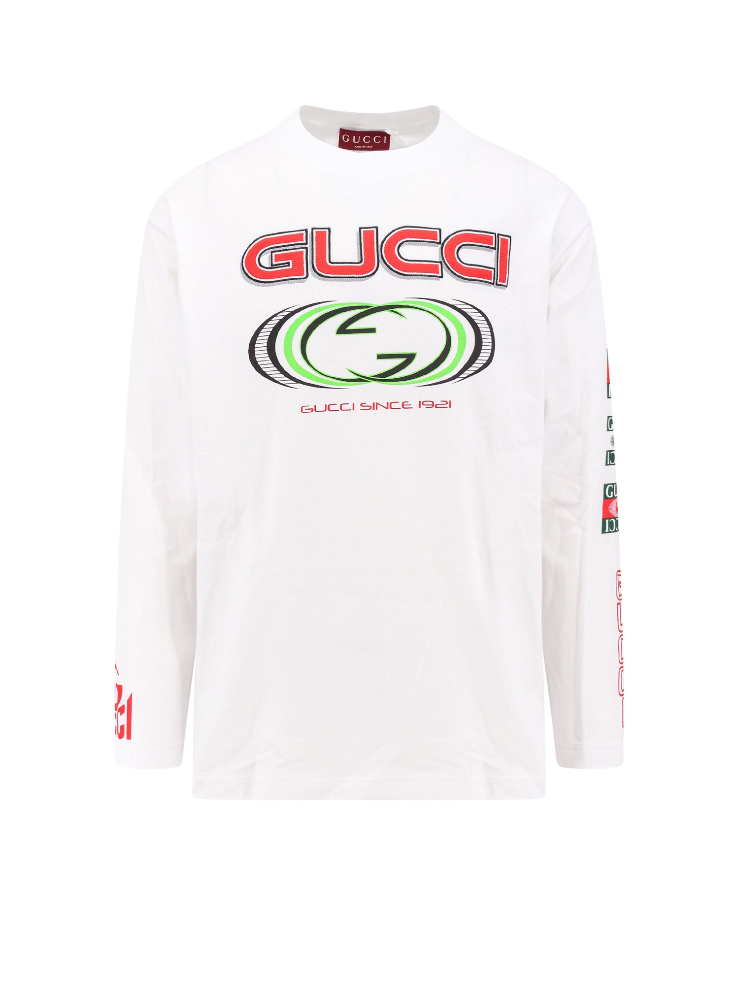 Gucci-T-shirt in cotone con stampa GG frontale-Uomo