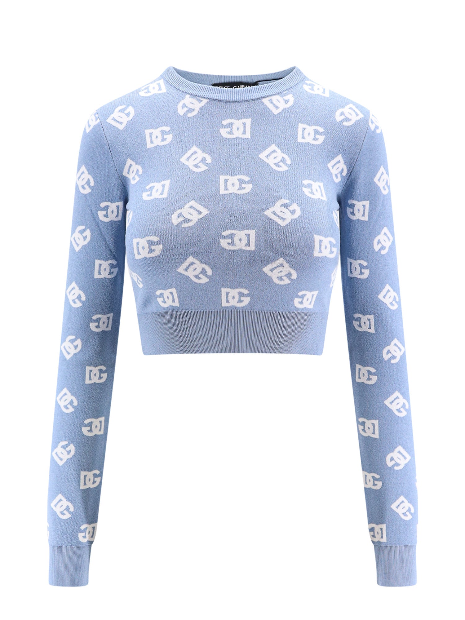 Dolce & Gabbana-Maglia in misto viscosa con motivo DG all-over-Donna