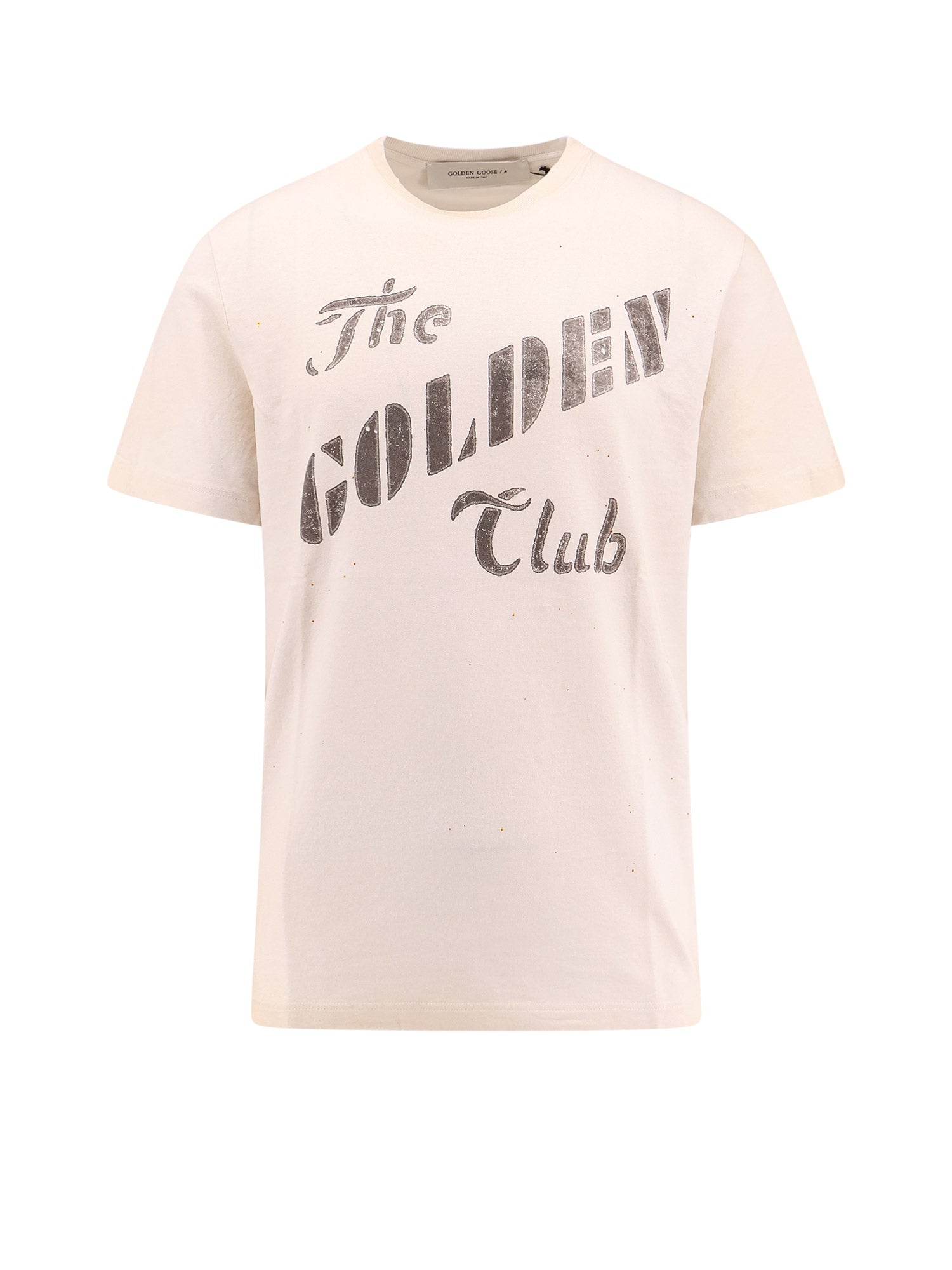 Golden Goose-T-shirt in cotone con stampa anteriore-Uomo