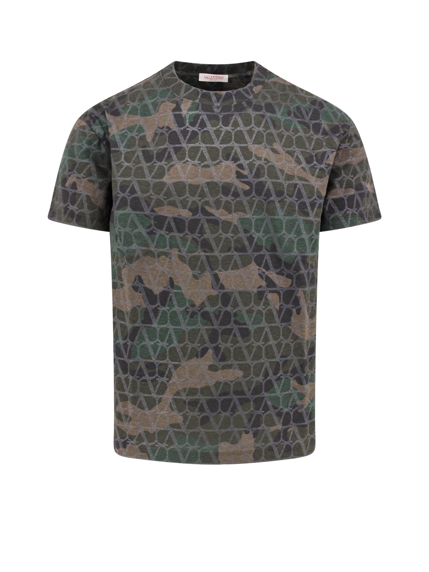 Valentino Garavani-T-shirt in cotone con stampa camouflage-Uomo