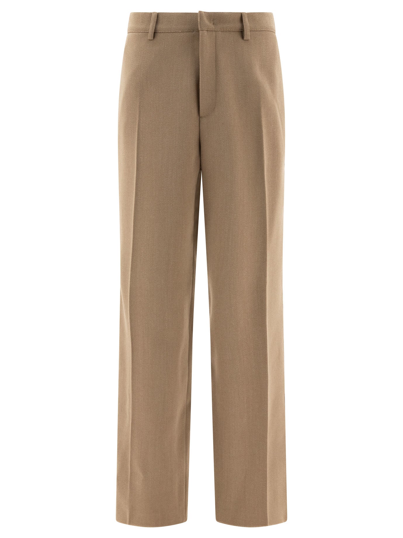 Jil Sander-Melange Wool Trousers Beige-Uomo