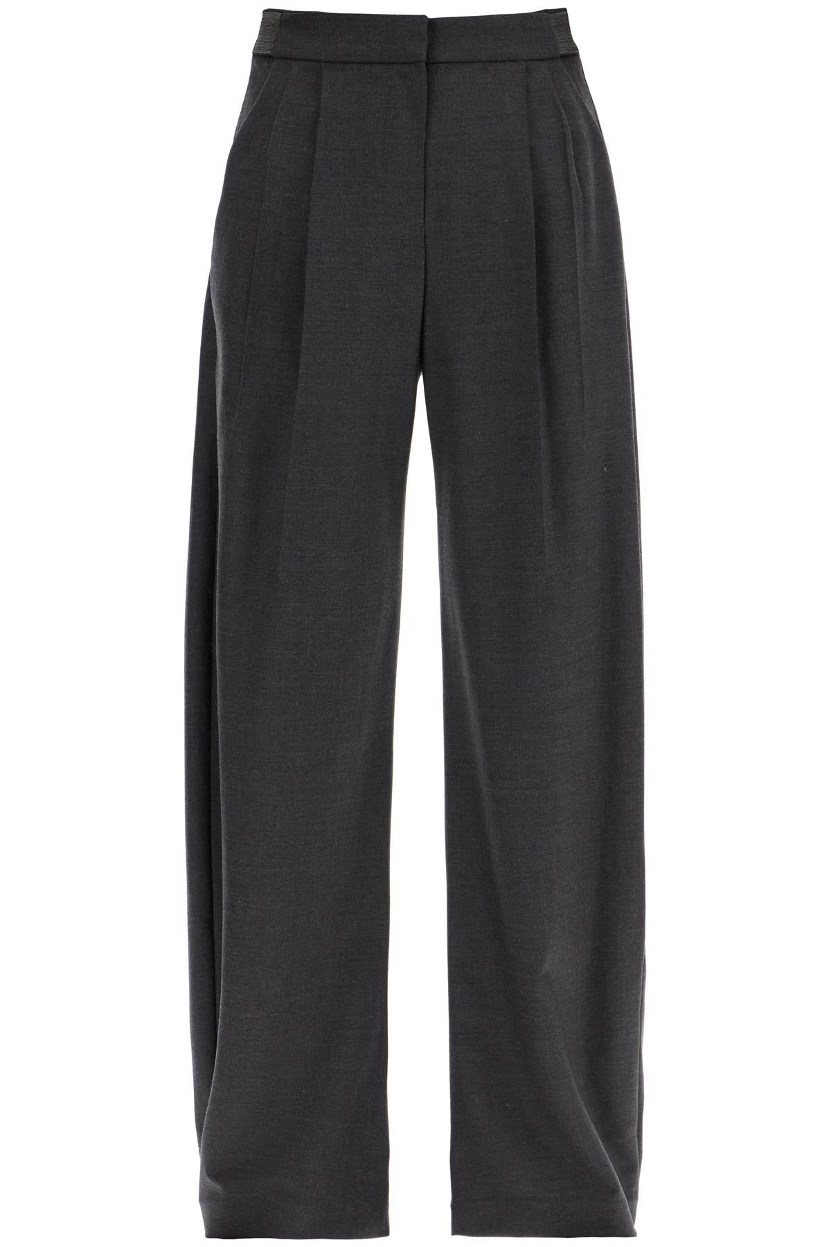 Brunello Cucinelli-Pantaloni In Lana Stretch-Donna