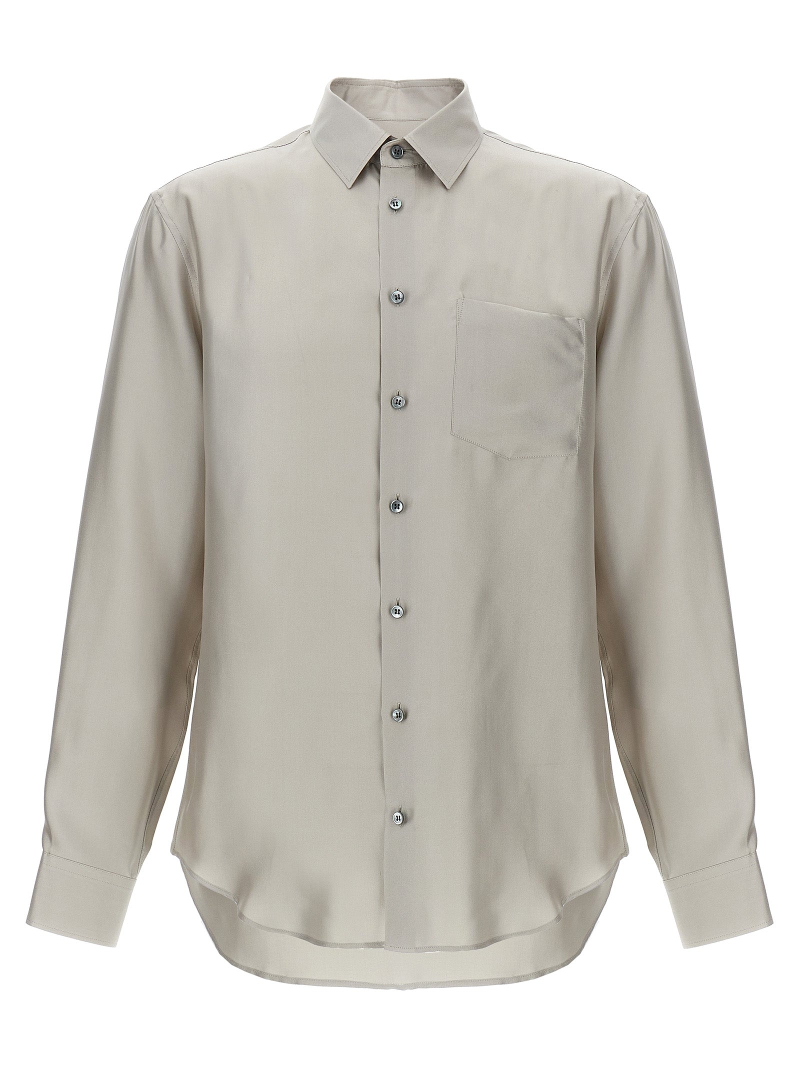 Giorgio Armani-Silk Shirt Camicie Grigio-Uomo