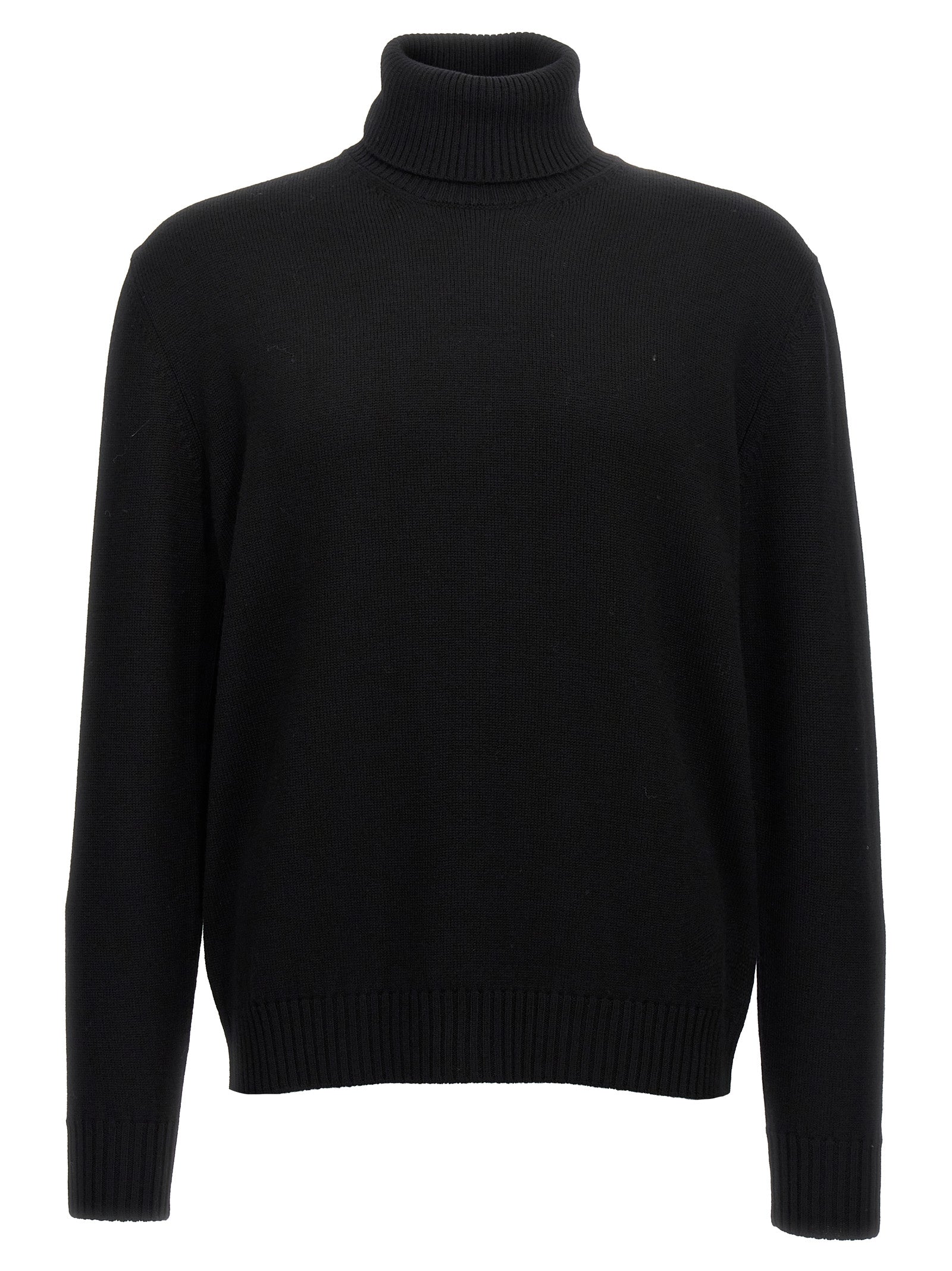 Ballantyne-Wool Turtleneck Sweater Maglioni Nero-Uomo