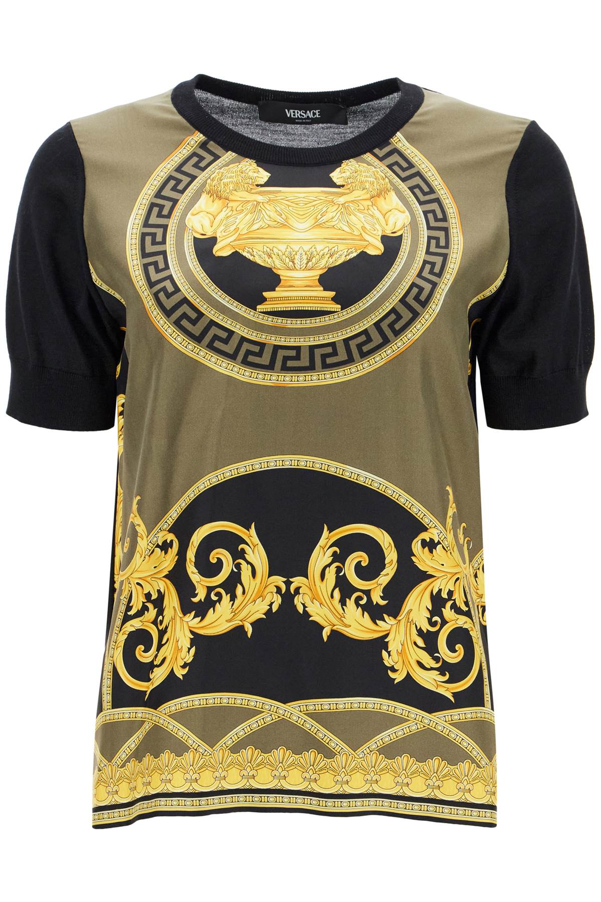 Versace-T Shirt In Maglia 'La Coupe Des Dieux'-Donna