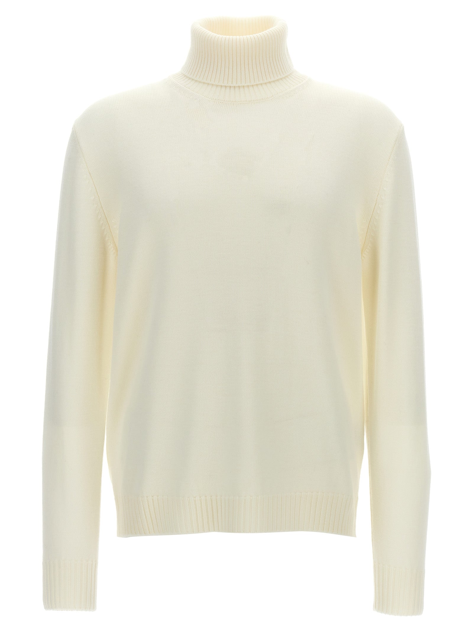 Ballantyne-Wool Turtleneck Sweater Maglioni Bianco-Uomo