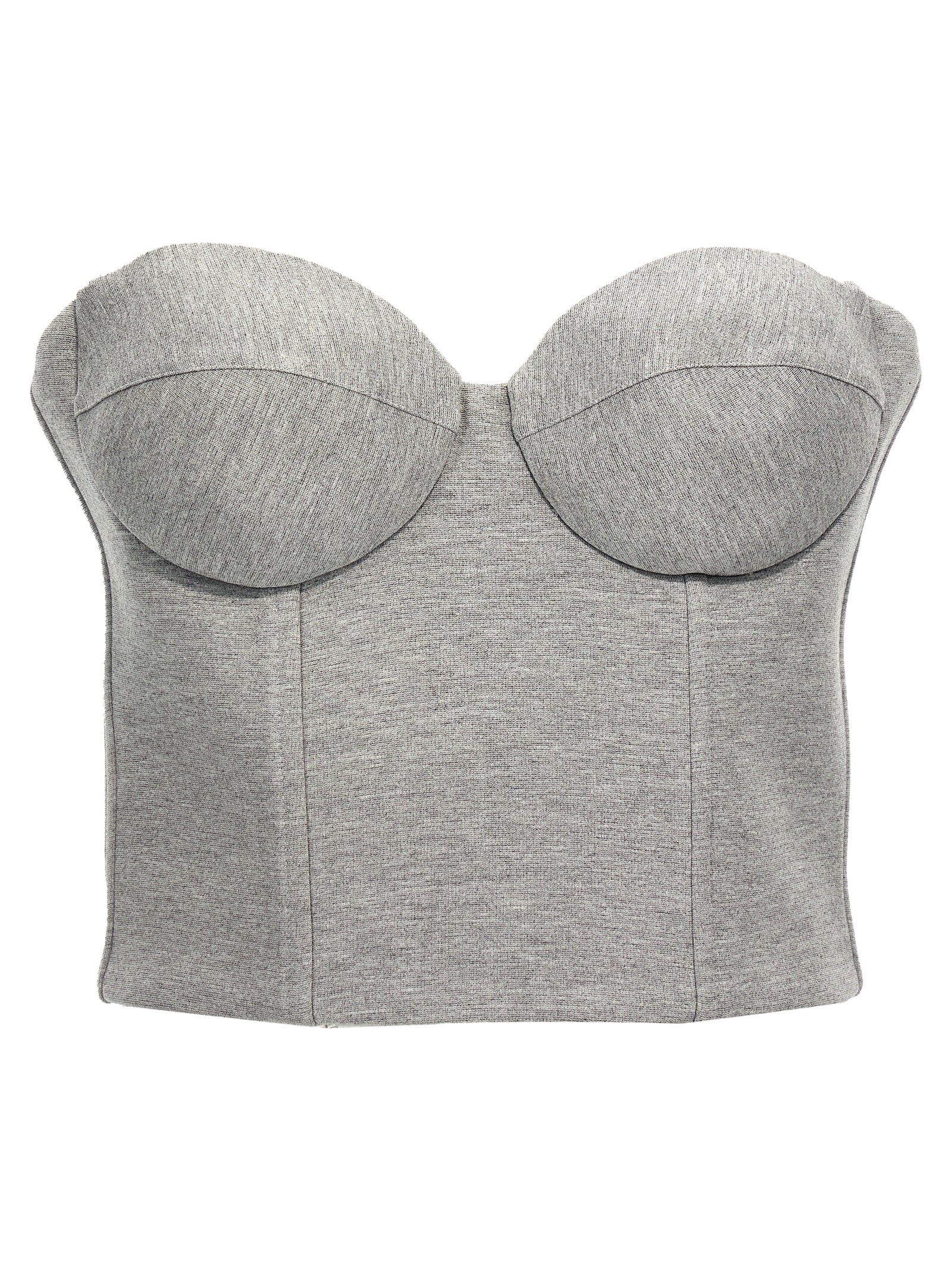 Giuseppe Di Morabito-Top Cropped Bustier Top Grigio-Donna