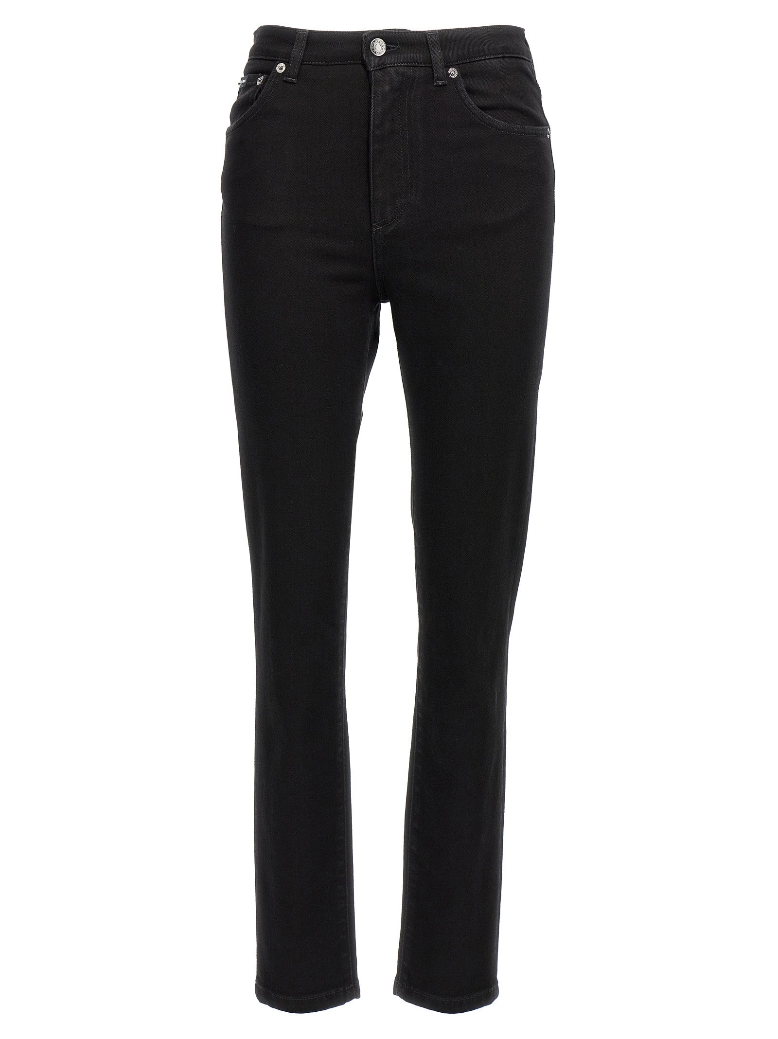 Dolce & Gabbana-5-Pocket Jeans Pantaloni Nero-Donna