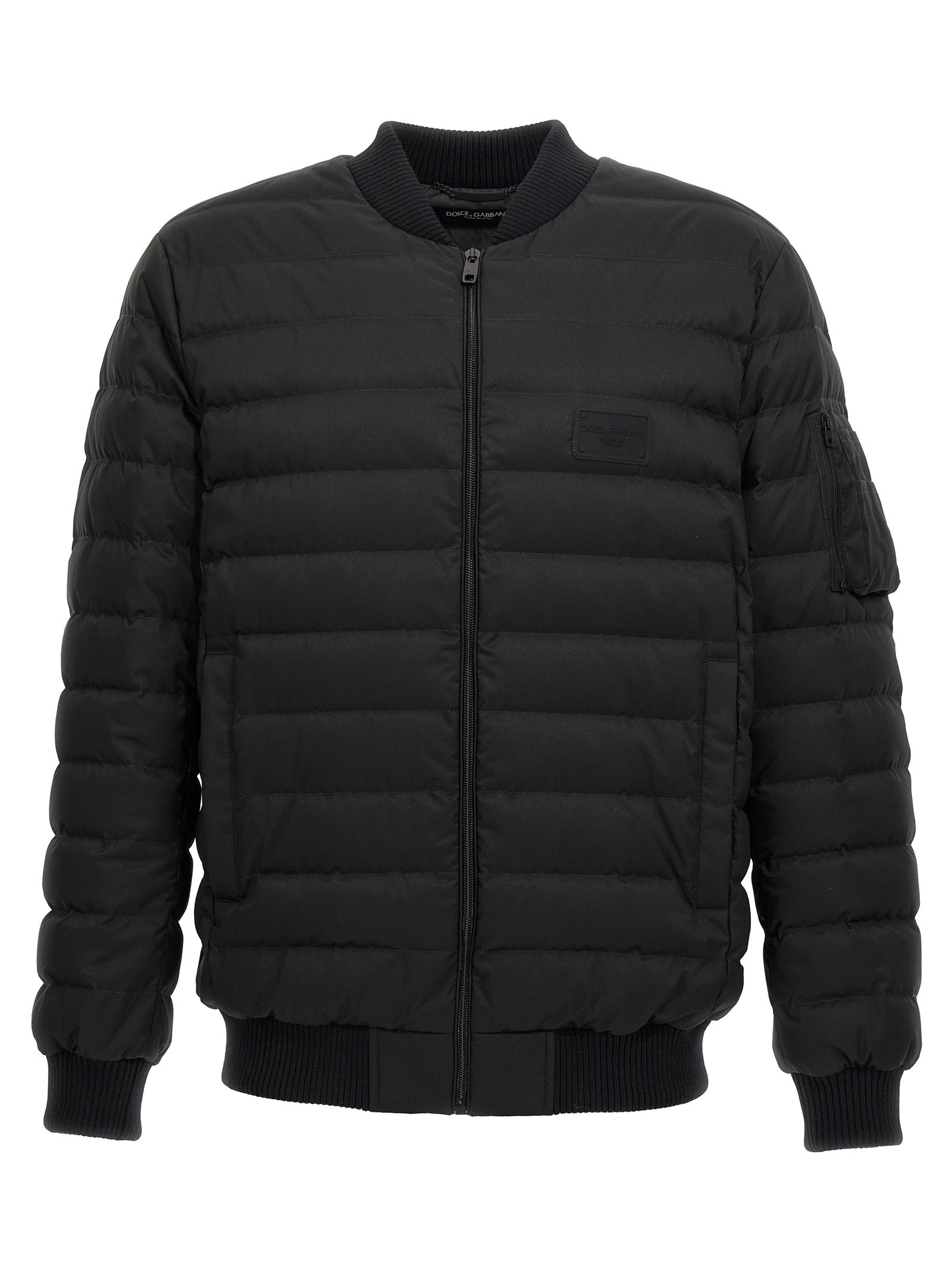 Dolce & Gabbana-Padded Bomber Jacket Giacche Nero-Uomo