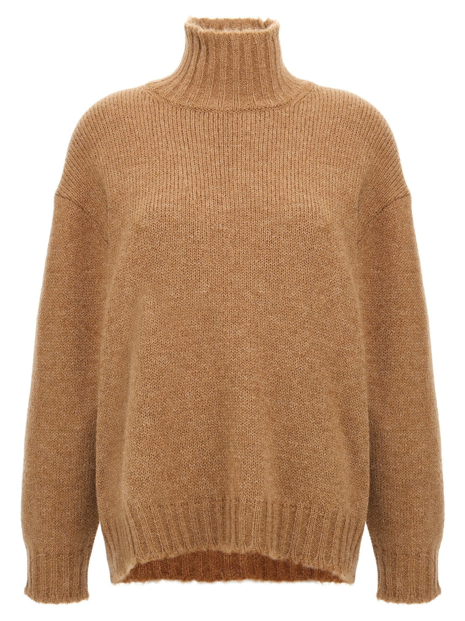 Jil Sander-High Neck Sweater Pantaloni Beige-Donna