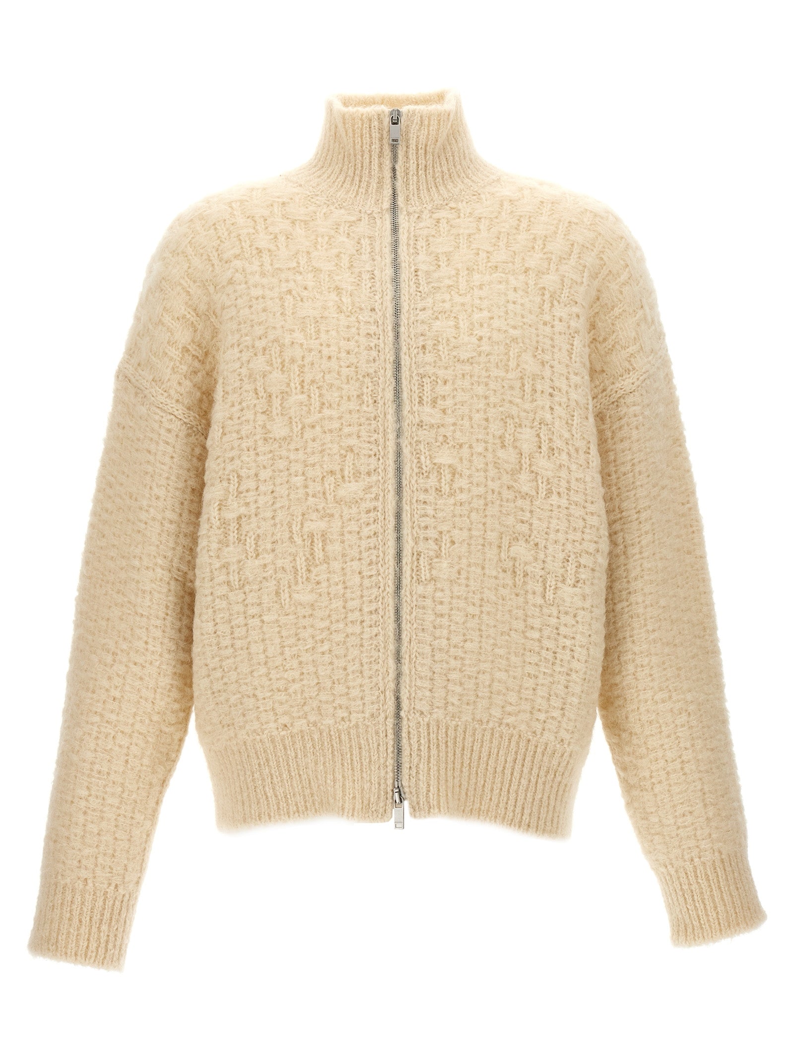 Jil Sander-Zip Cardigan Maglioni Beige-Uomo