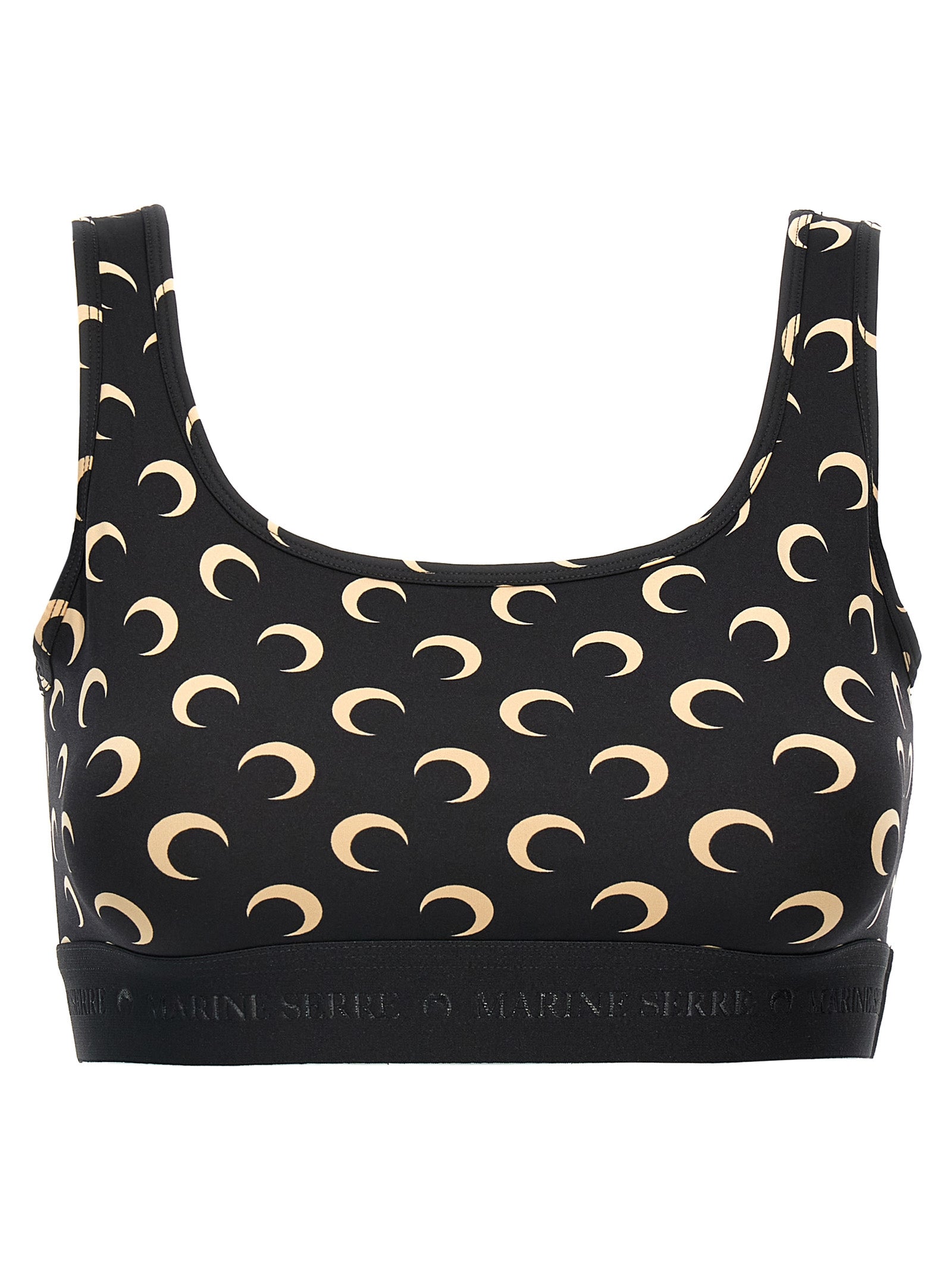 Marine Serre-Moon Printed Jersey Top Nero-Donna