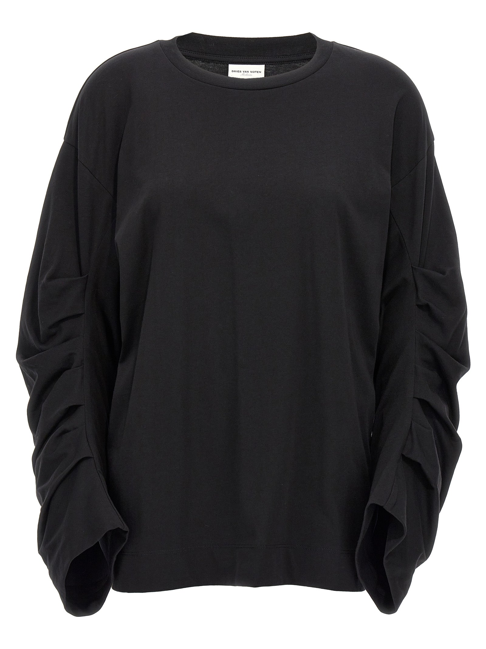 Dries Van Noten-Heynas T Shirt Nero-Donna