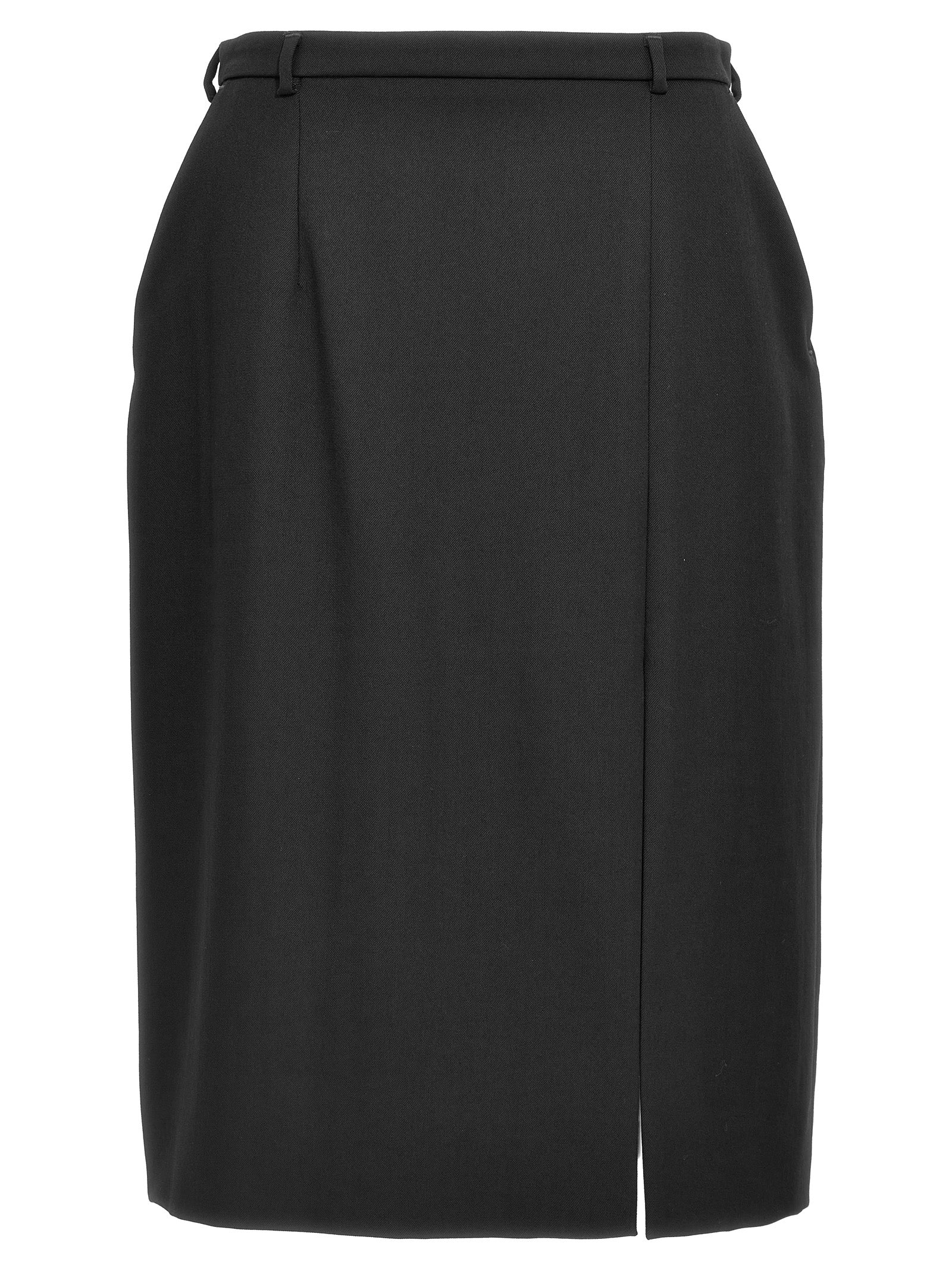 Dolce & Gabbana-Slit Skirt Gonne Nero-Donna