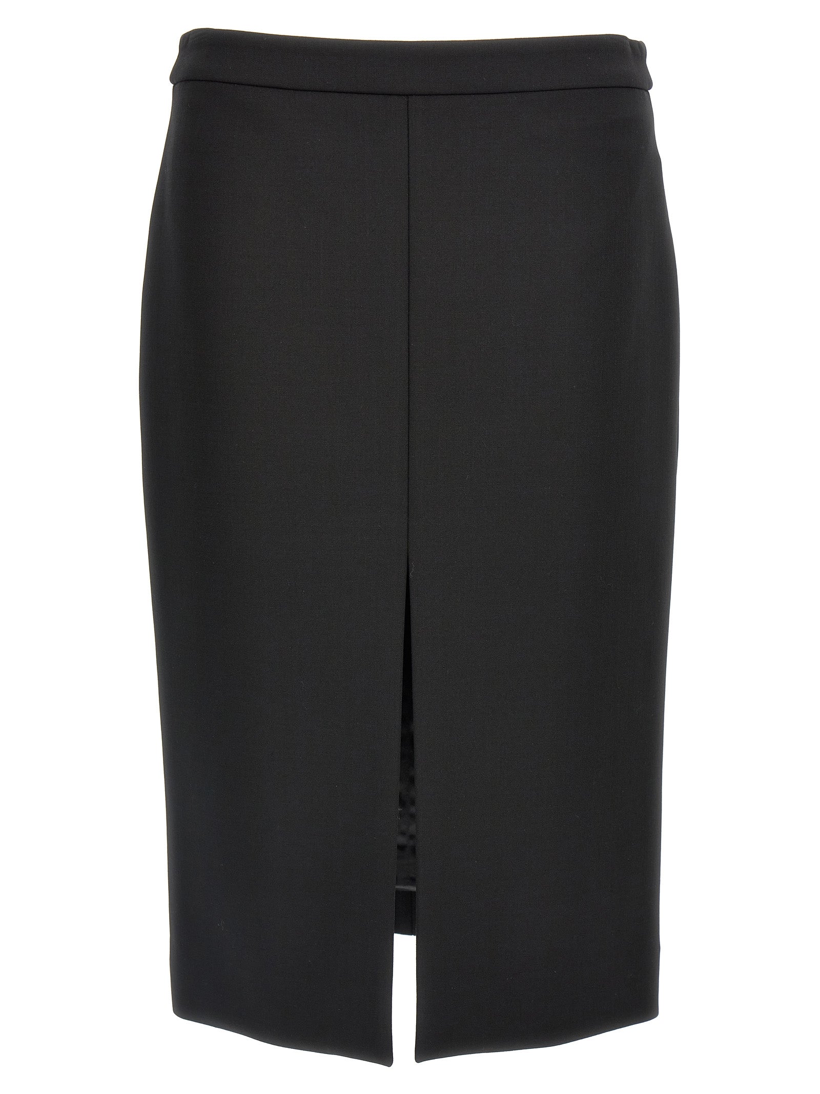 Dolce & Gabbana-Sheath Midi Skirt Gonne Nero-Donna