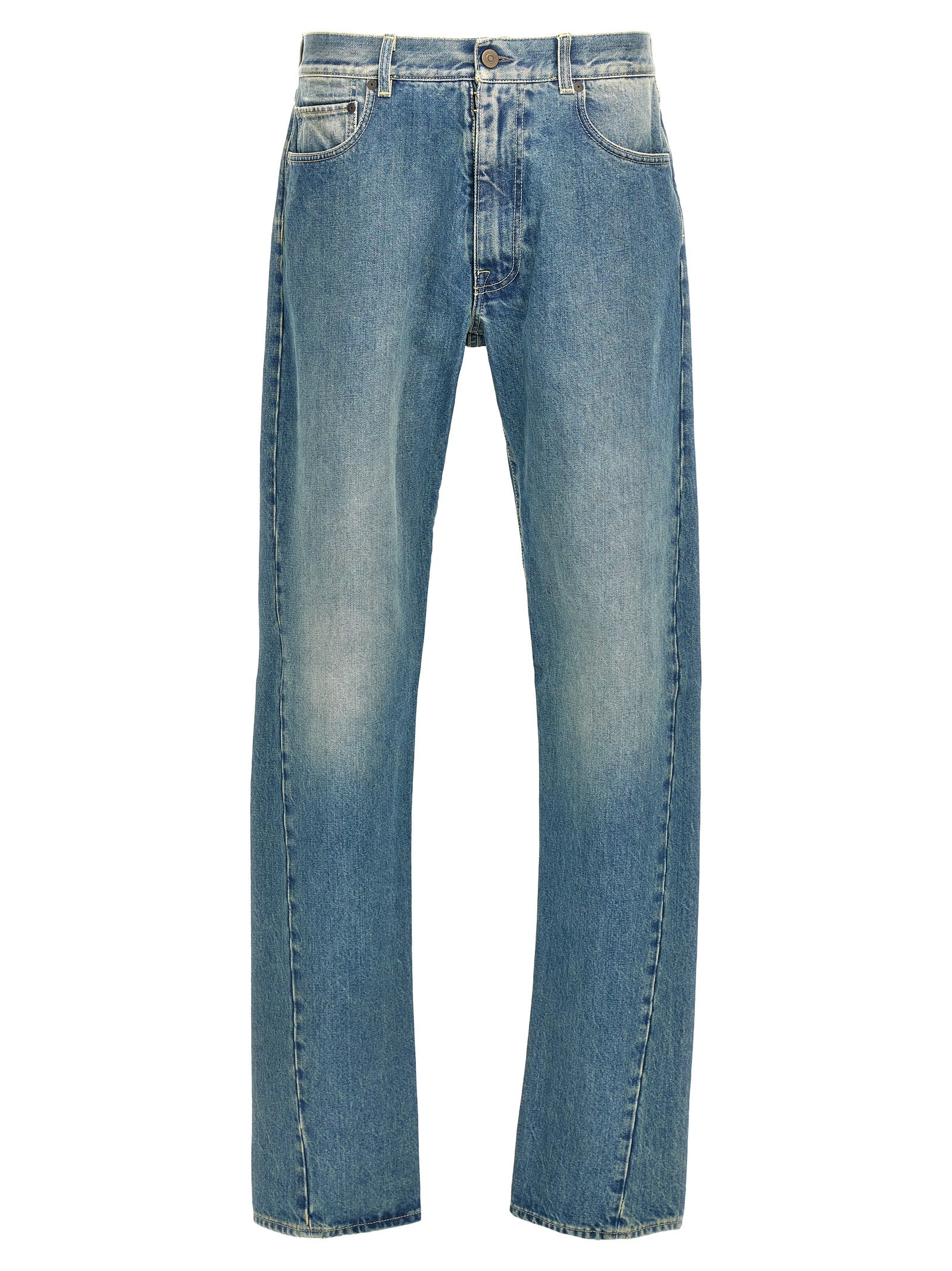 Maison Margiela-Washed Denim Jeans Blu-Uomo