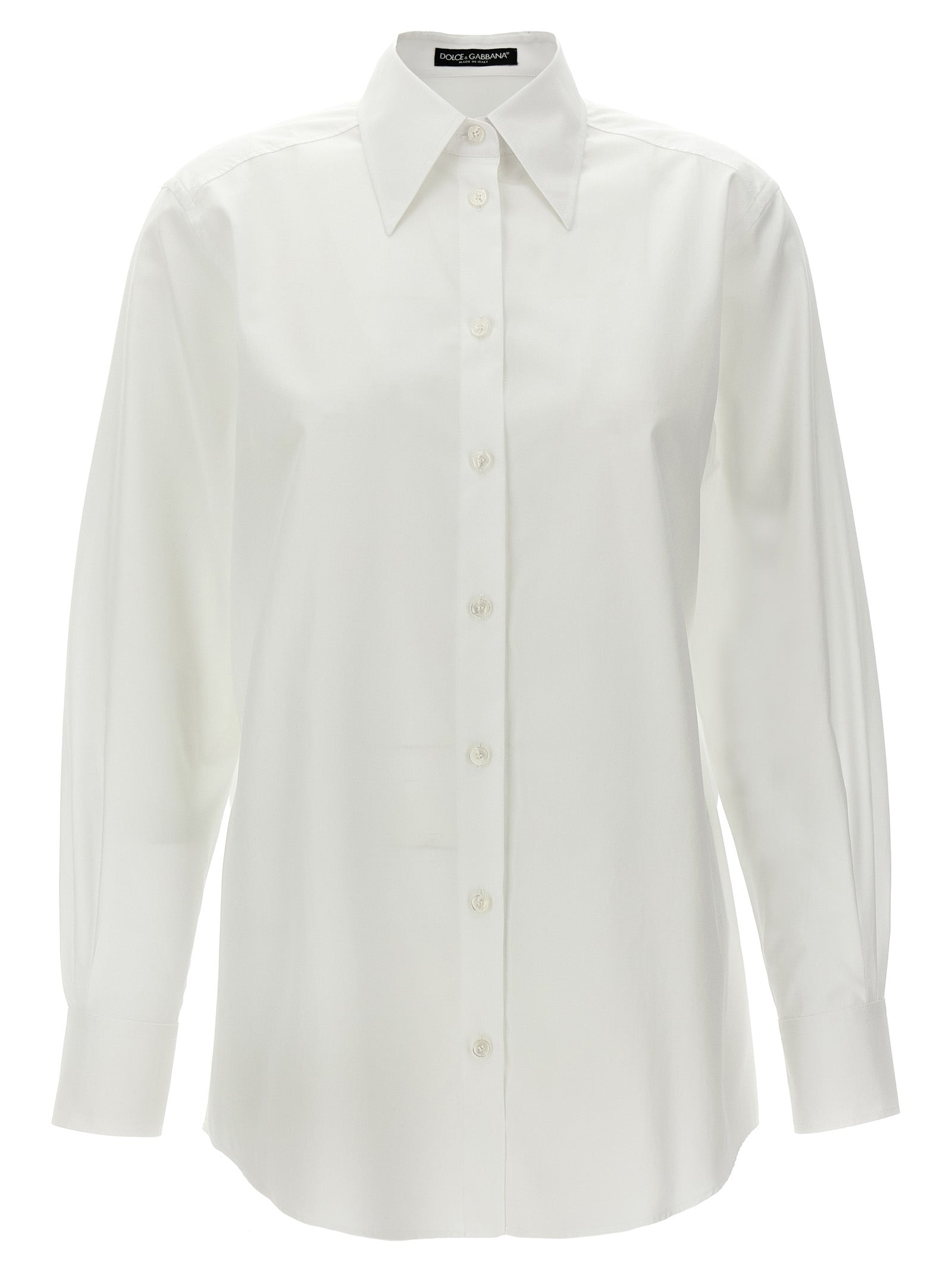 Dolce & Gabbana-Poplin Shirt Camicie Bianco-Donna