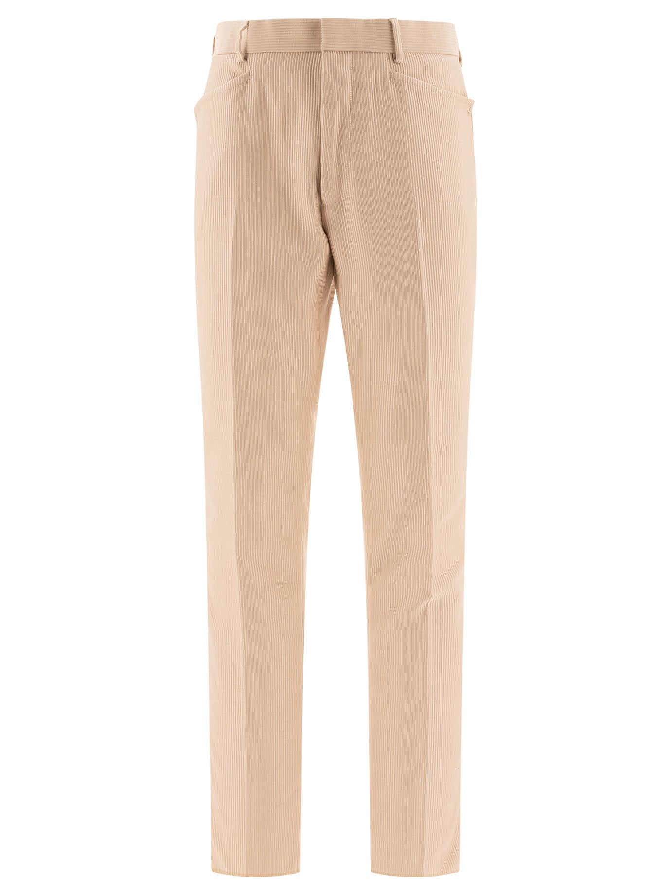 Tom Ford-Corduroy Tailored Trousers Beige-Uomo