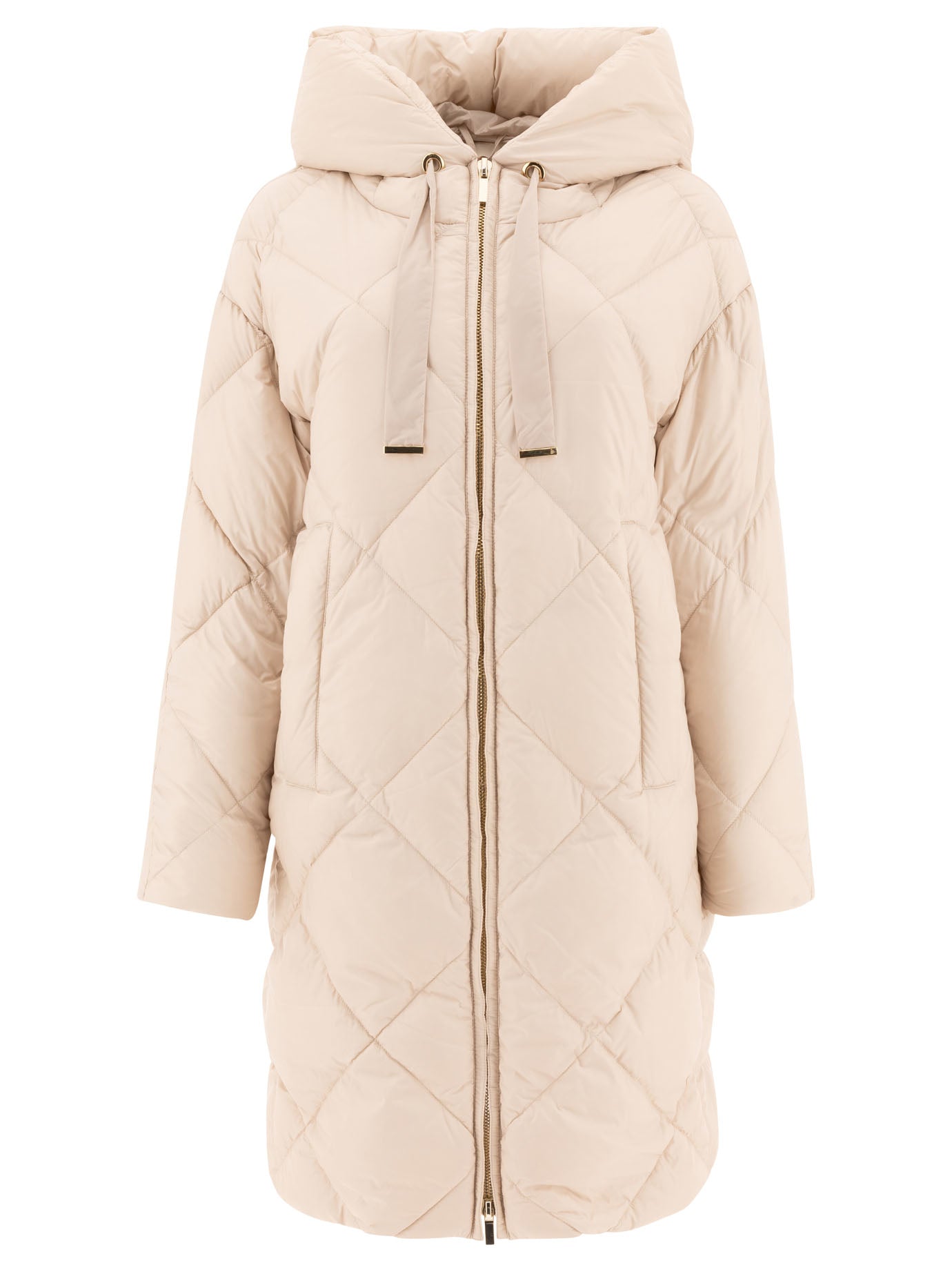 Max Mara The Cube-Midi Parka In Water-Repellent Canvas Coats Beige-Donna