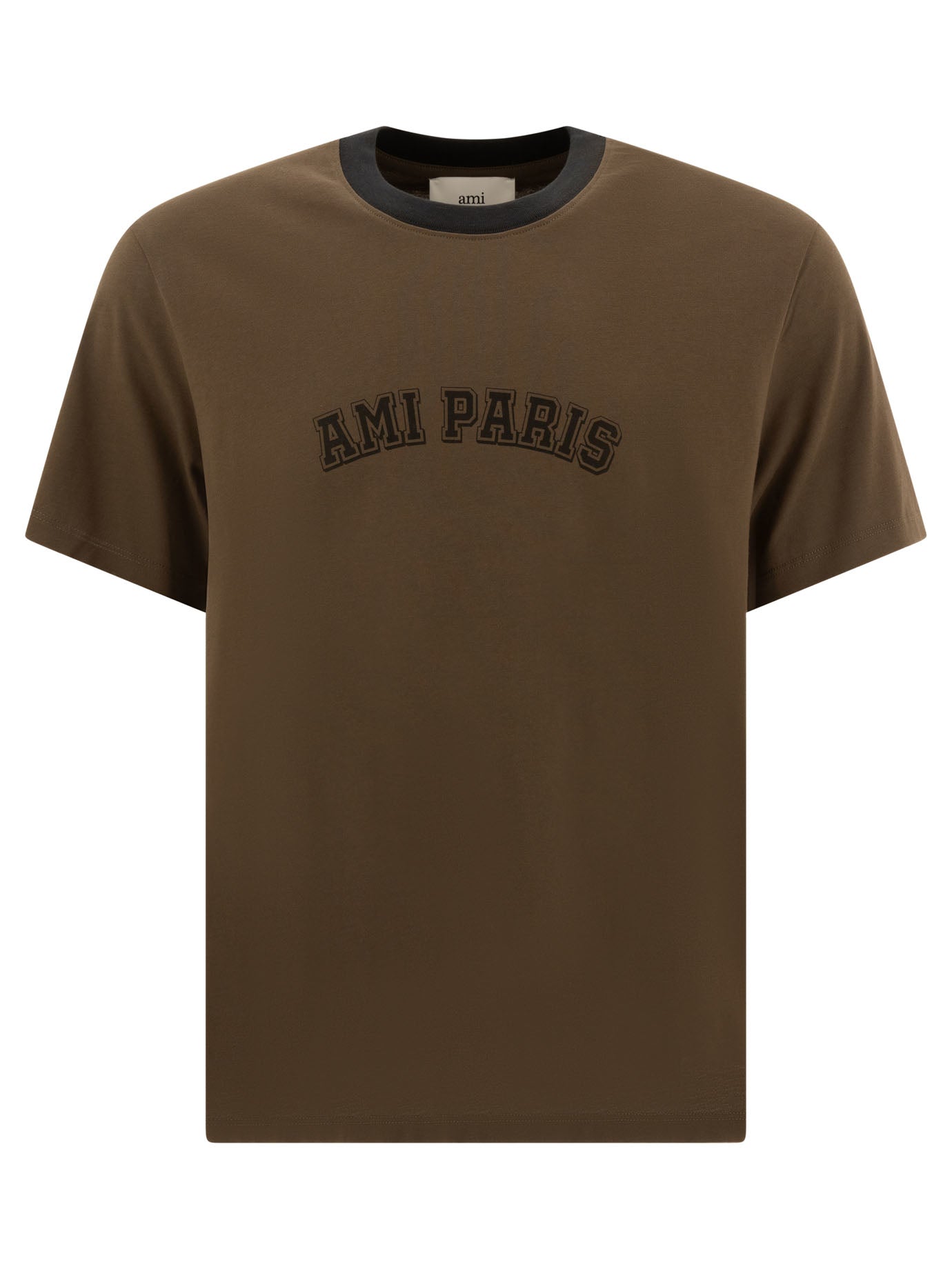 Ami Paris-Ami Paris T-Shirts Marrone-Uomo