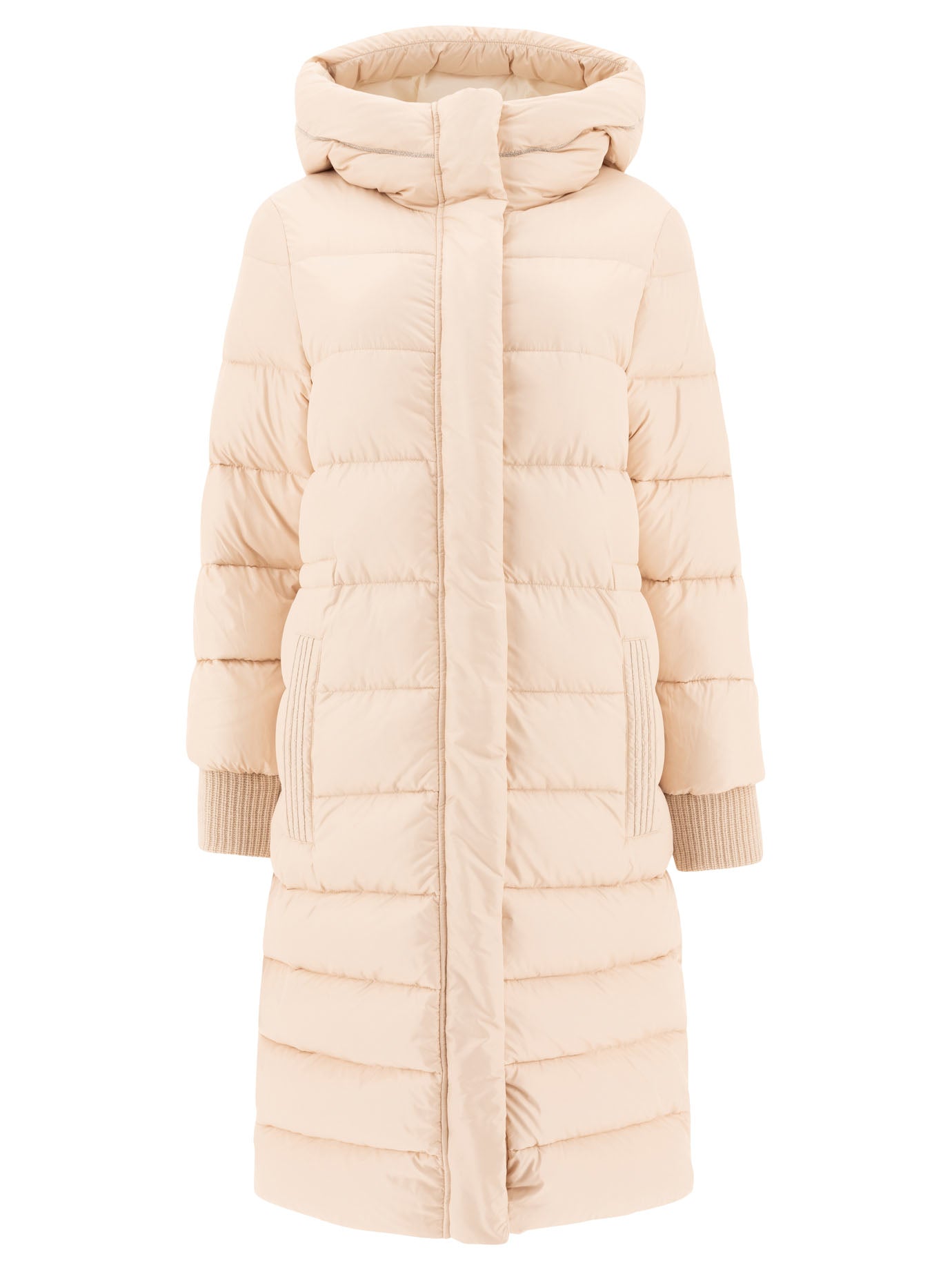 Peserico-Down Coat With Punto Luce Giacche Beige-Donna