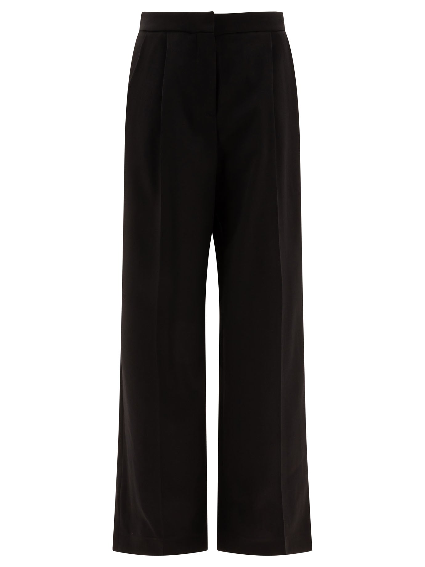 Givenchy-Wool Pleated Trouses Trousers Nero-Donna