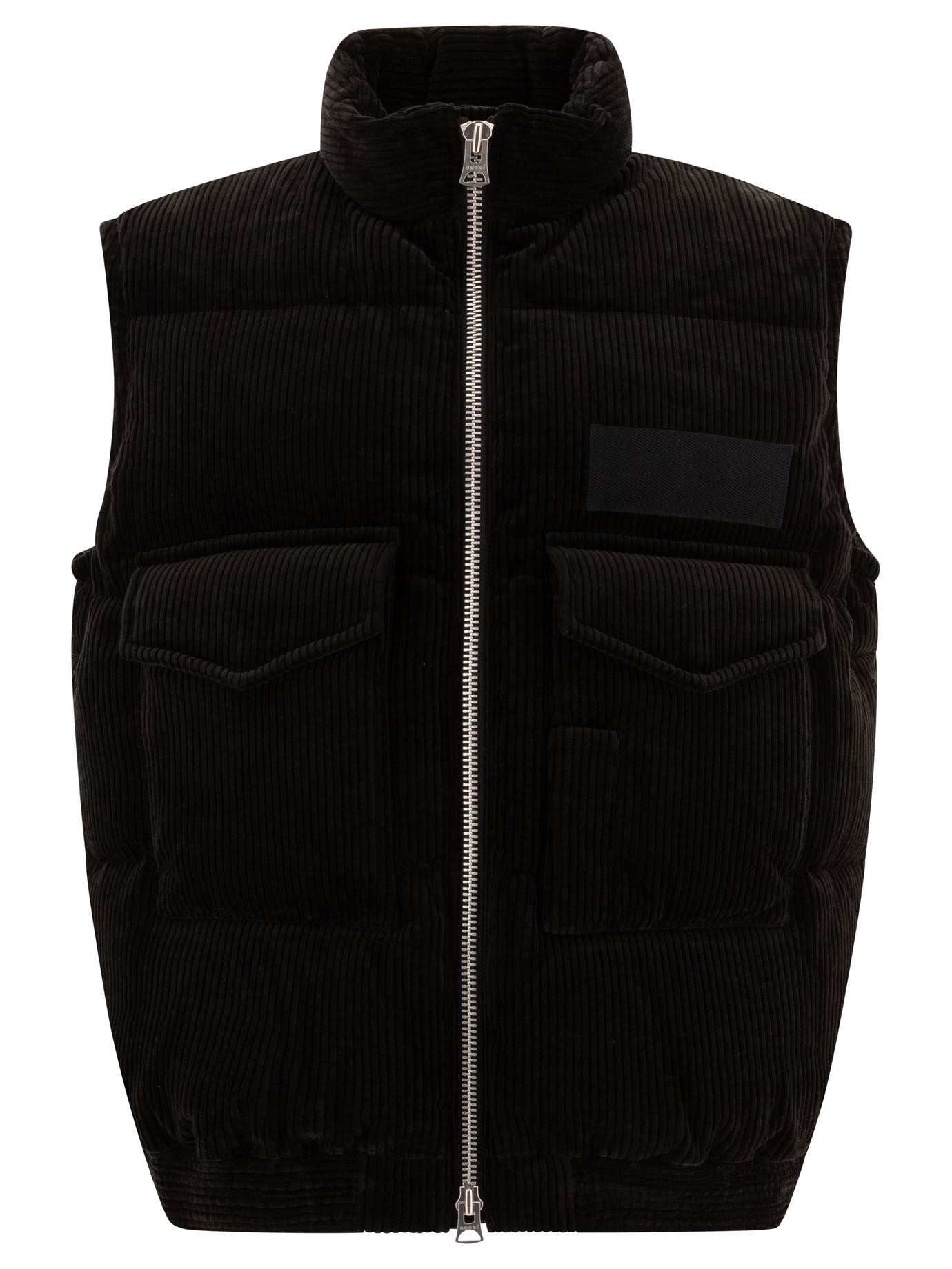 Sacai-Corduroy Vest Jacket Giacche Nero-Uomo