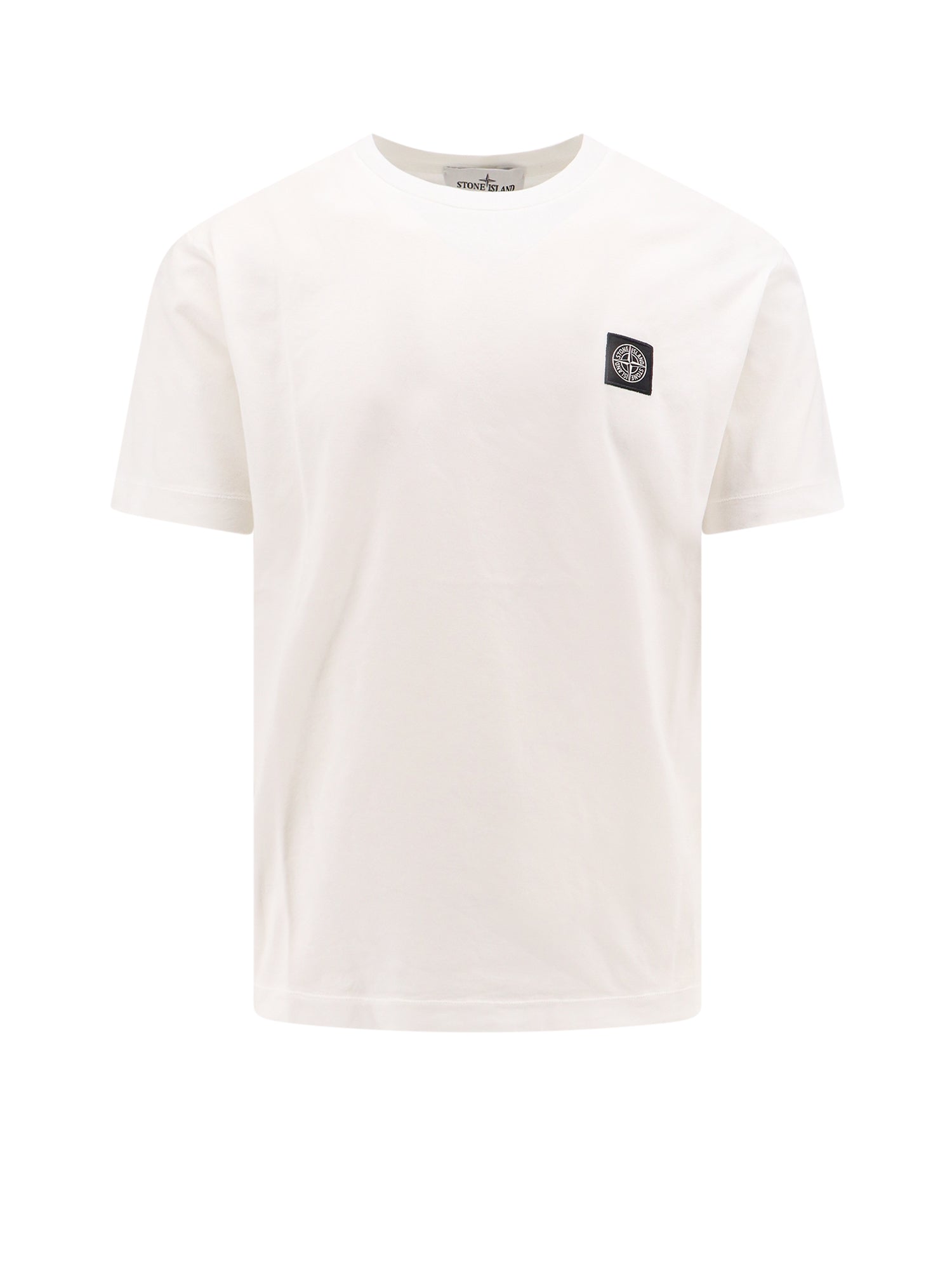 Stone Island-T-shirt in cotone con patch logo-Uomo