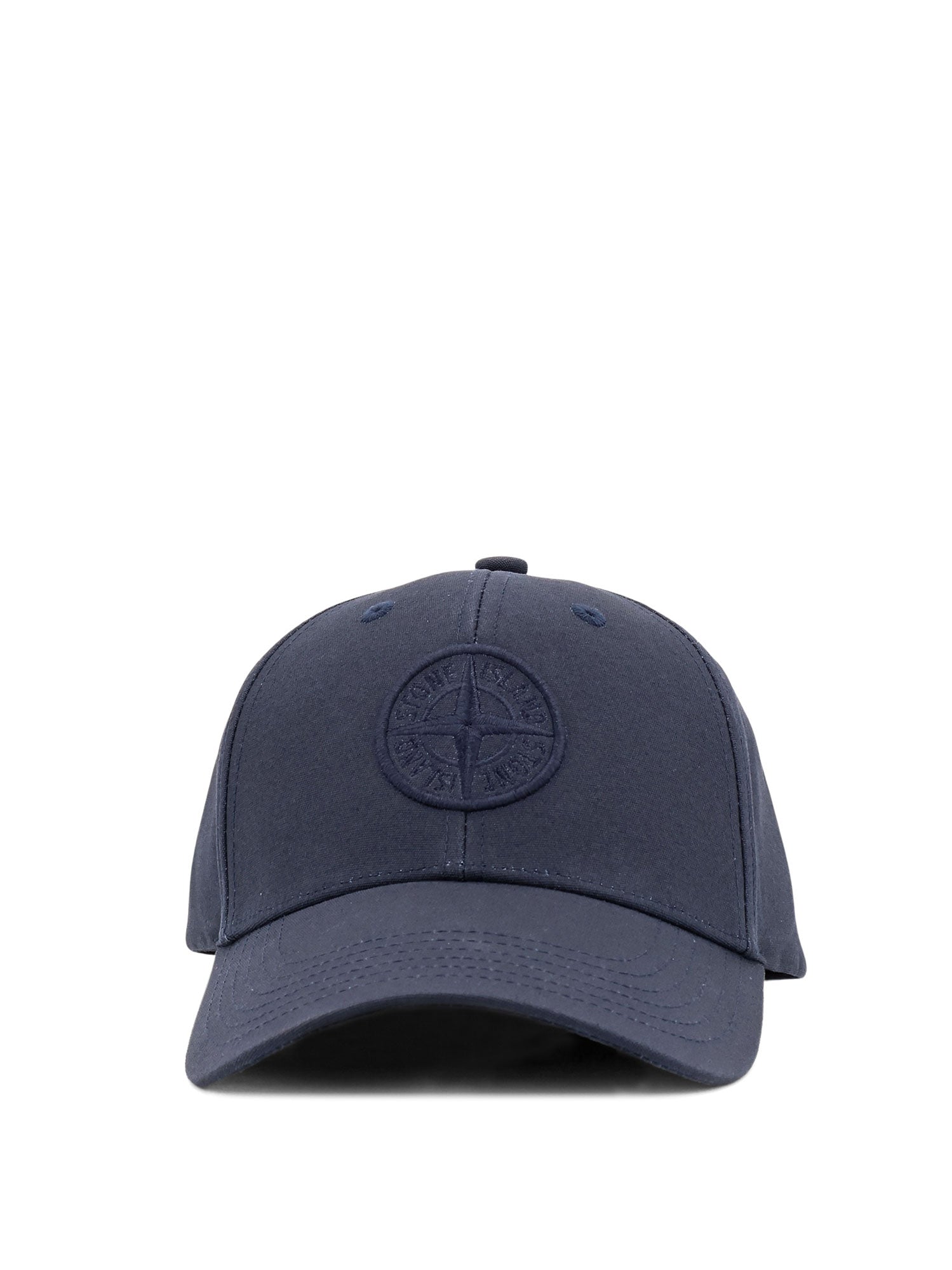 Stone Island-Cappello in cotone con logo-Uomo