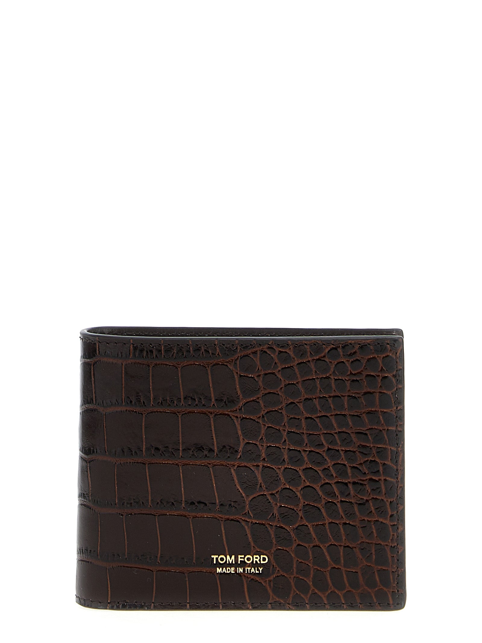 Tom Ford-Logo Wallet Portafogli Marrone-Uomo