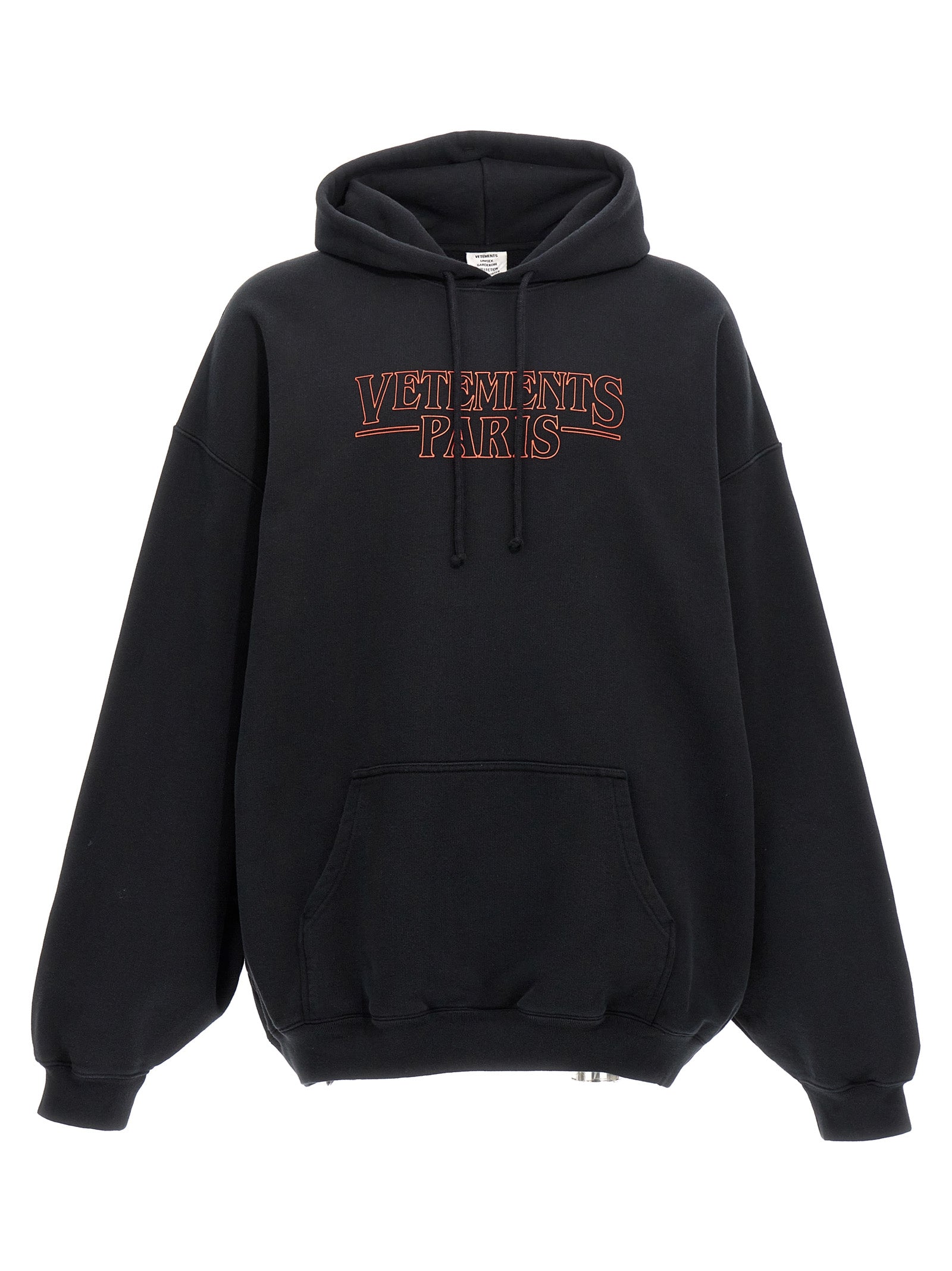 Vetements-Vetements Paris Logo Felpe Nero-Donna