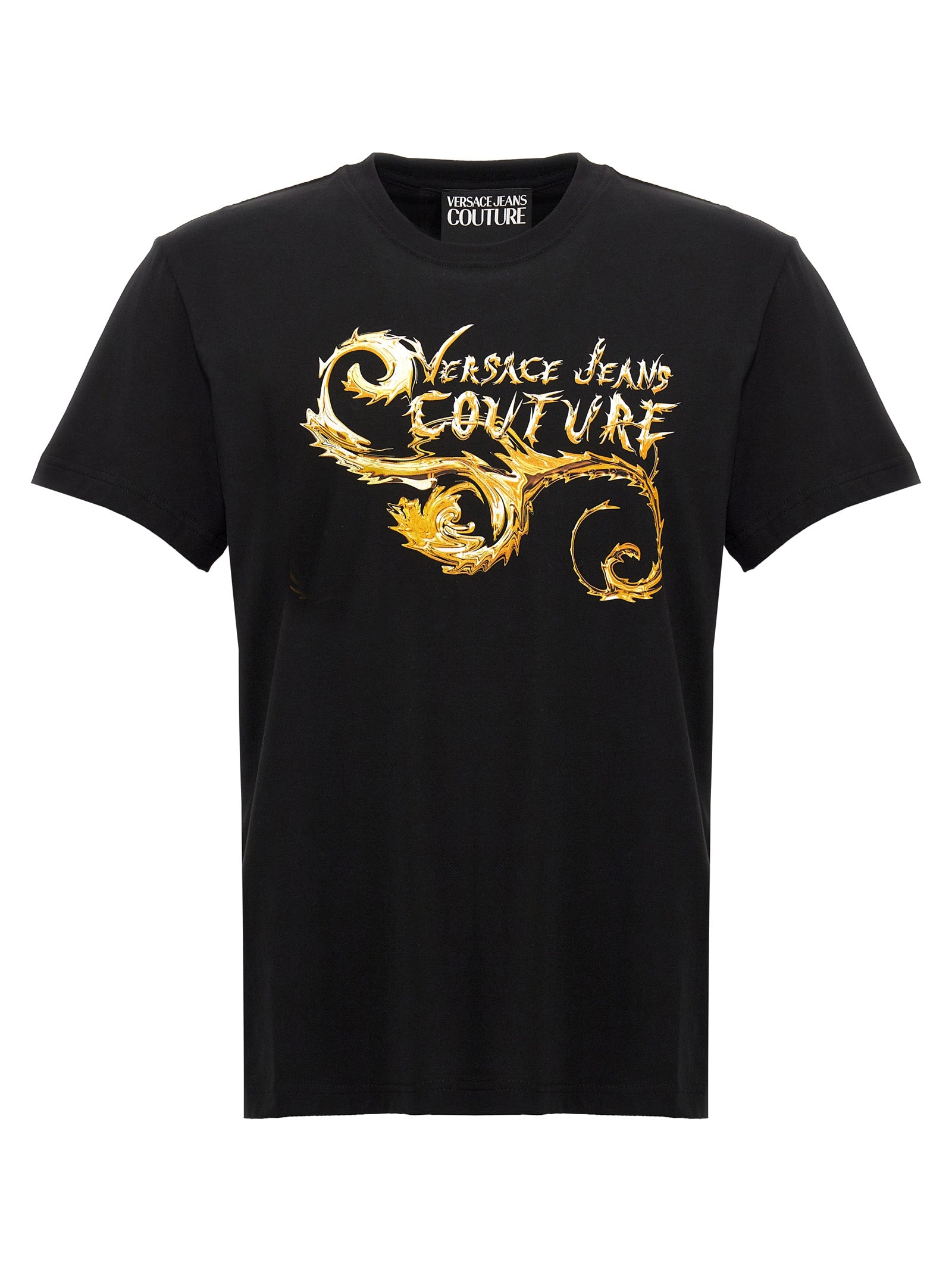 Versace Jeans Couture-Chromo Couture T Shirt Nero-Uomo