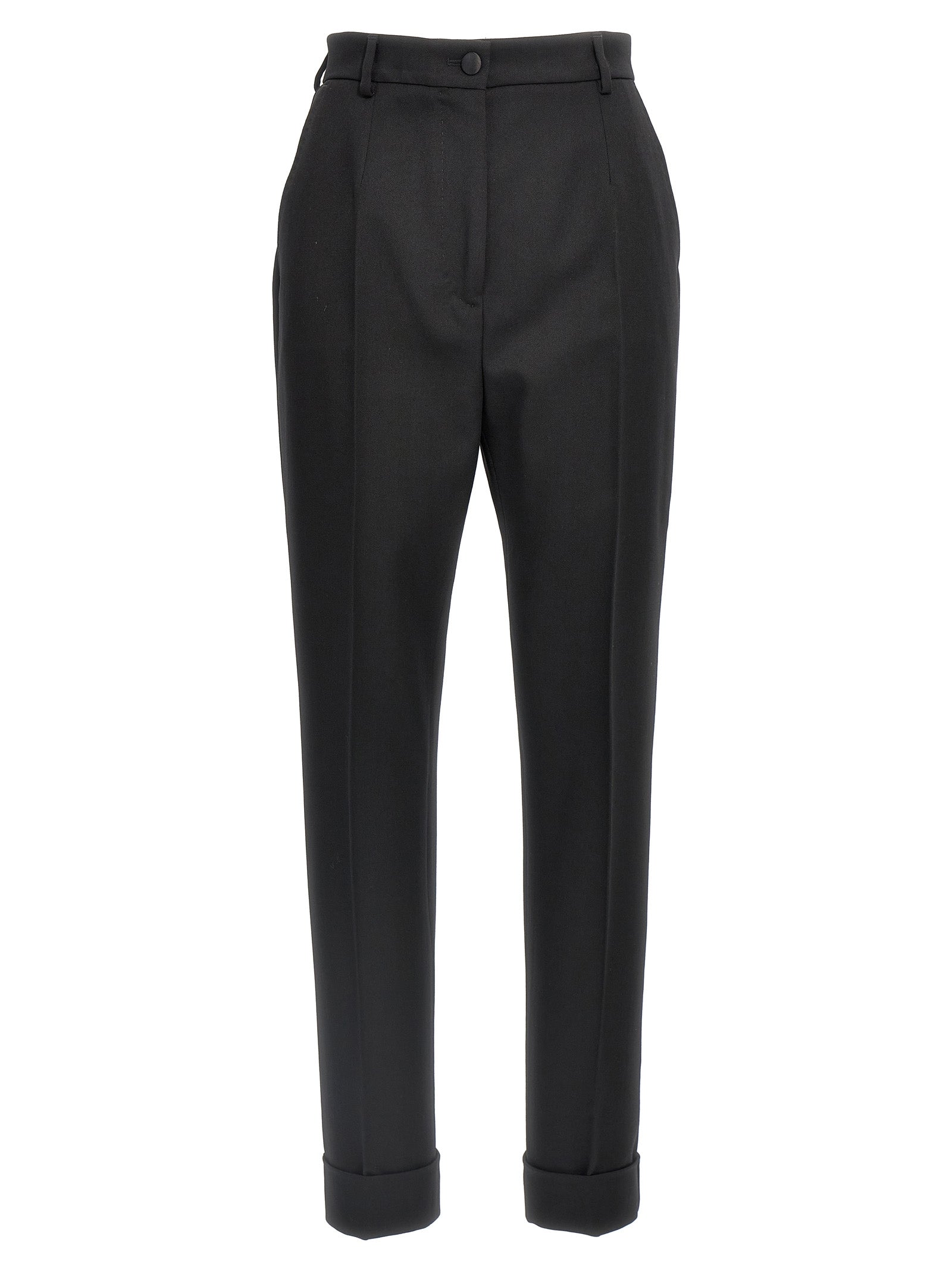 Dolce & Gabbana-Tailored Trousers Pantaloni Nero-Donna