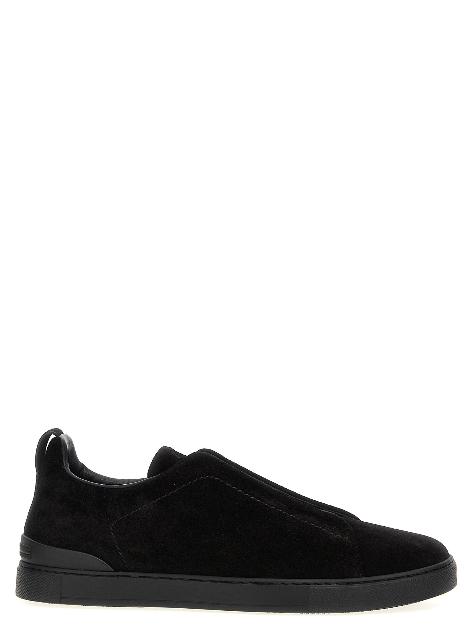 Zegna-Triple Stitch Sneakers Marrone-Uomo