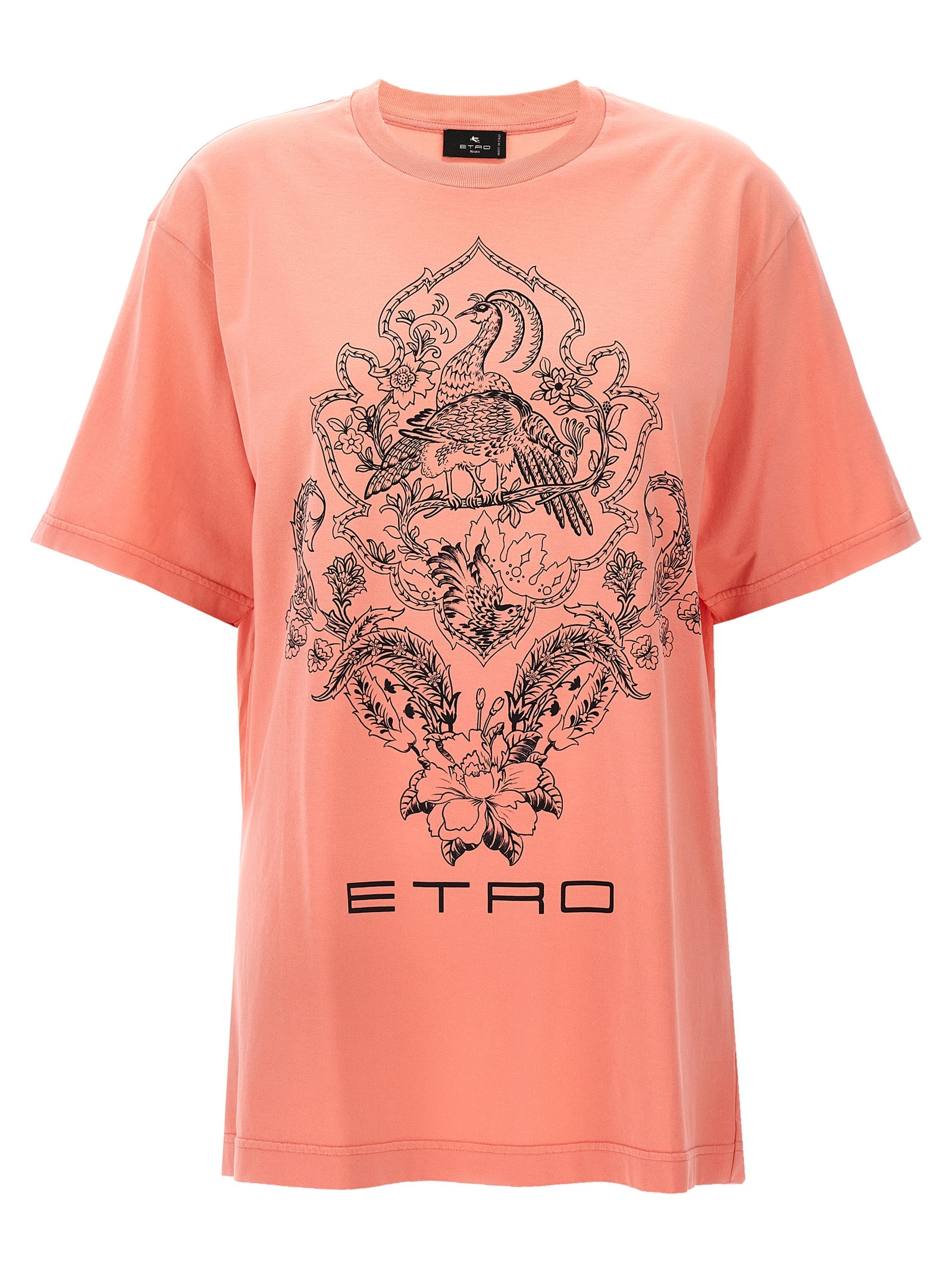 Etro-Logo Print T Shirt Rosa-Donna