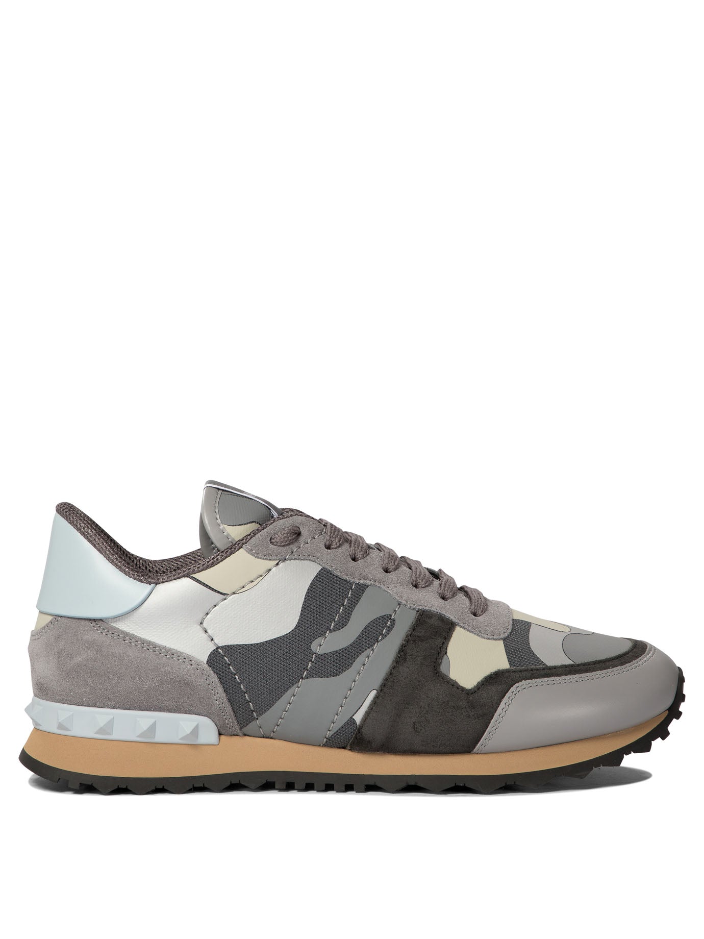 Valentino Garavani-Rockrunner Camouflage Sneakers & Slip-On Grey-Uomo