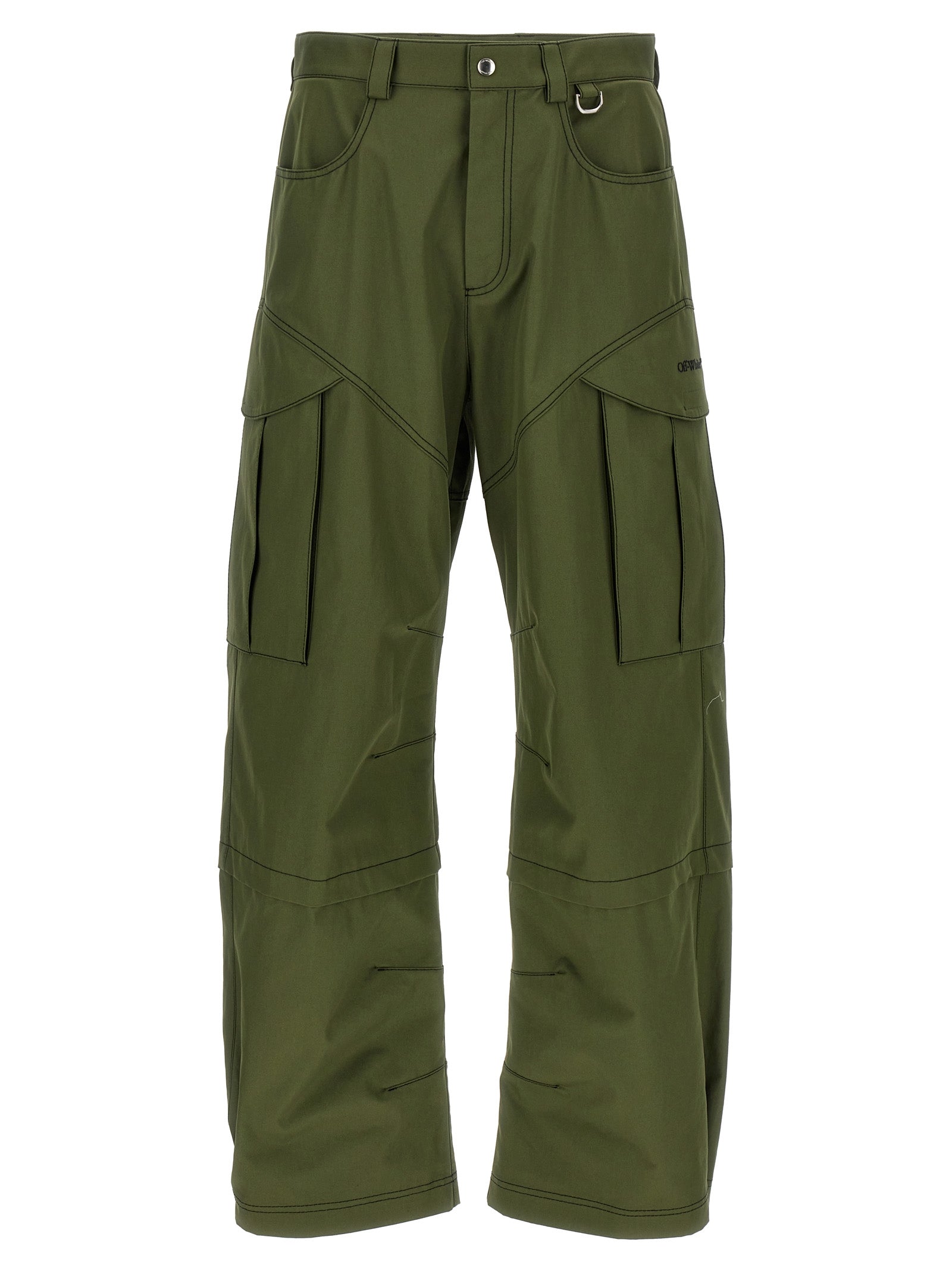 Off-White-Arr Cot Straight Cargo Pantaloni Verde-Uomo