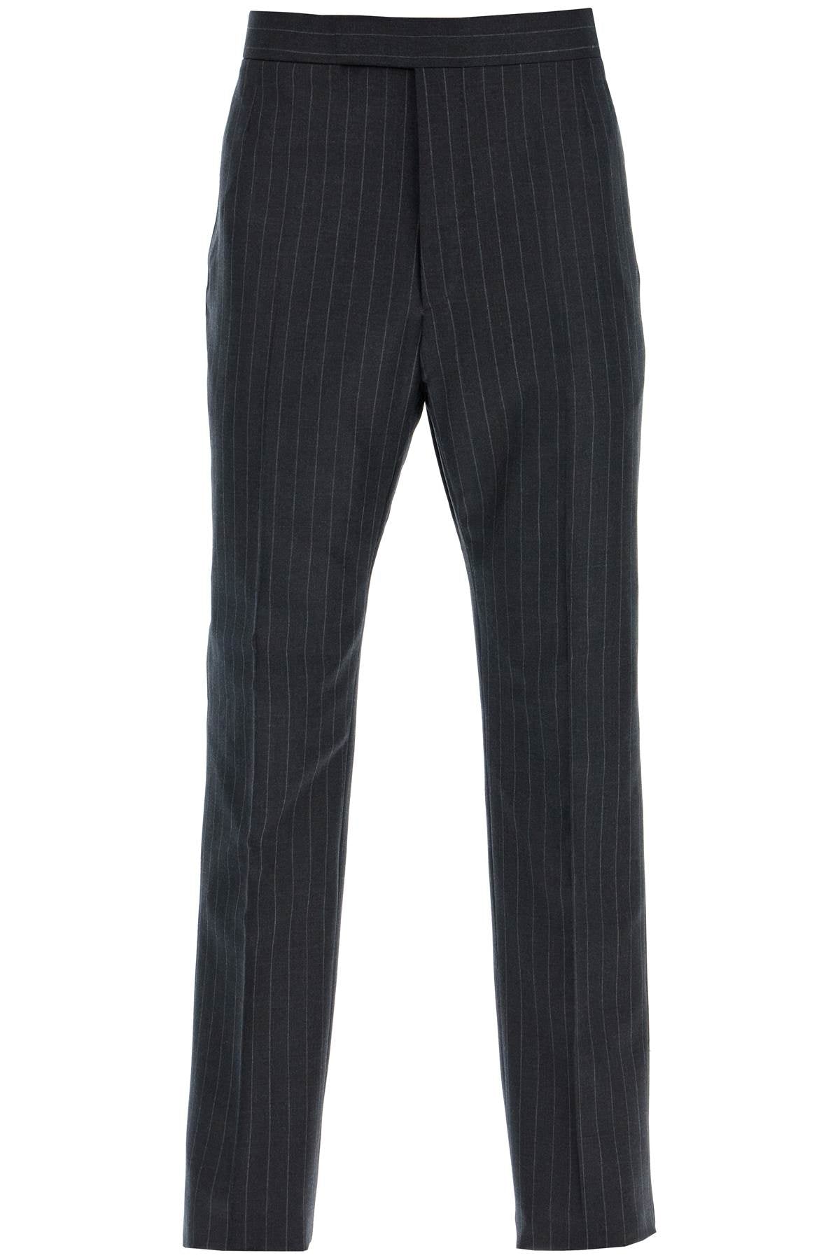 Thom Browne-Pantaloni Gessati In Lana-Uomo