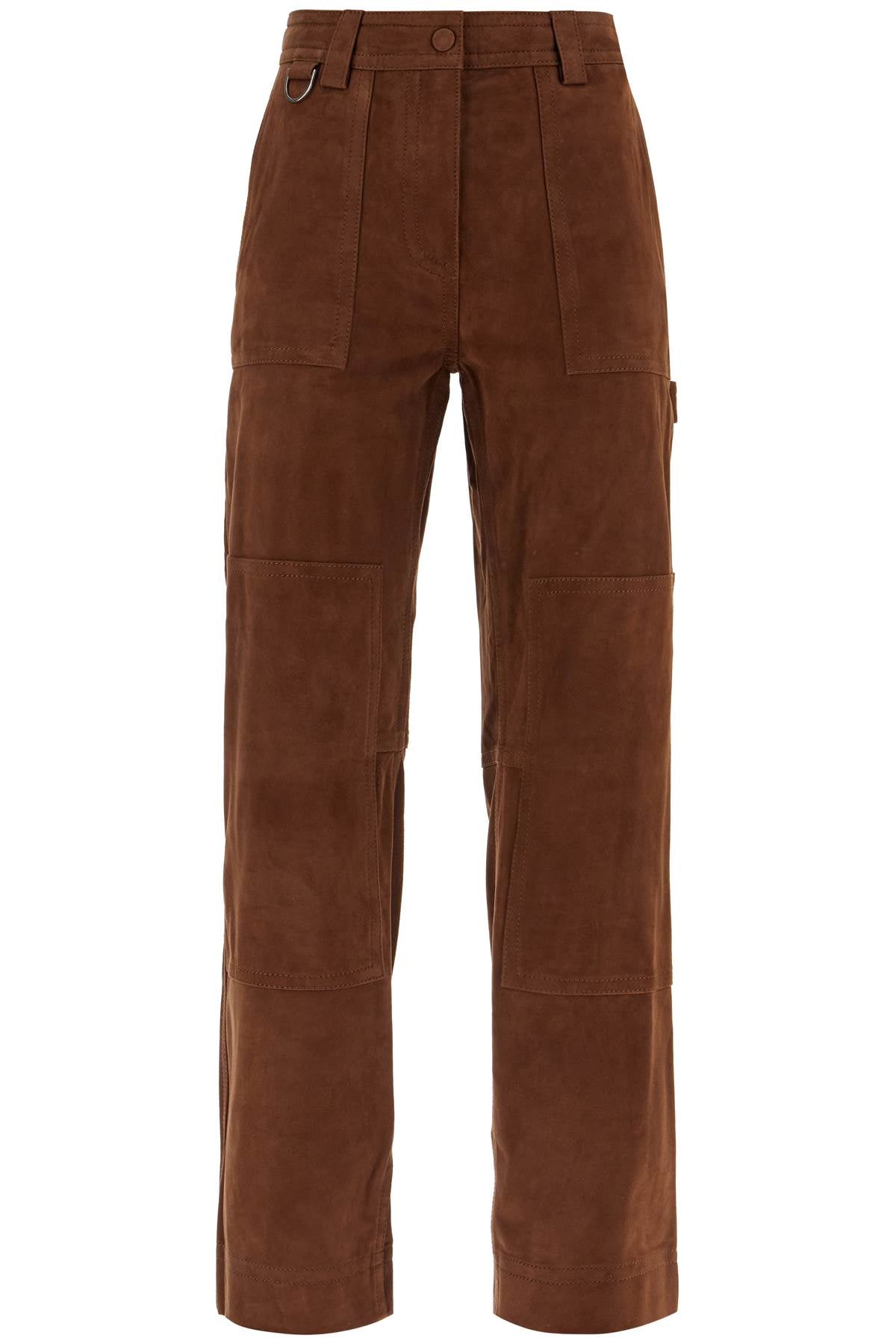 Saks Potts-Pantaloni Workwear In Pelle Scamosciata-Donna