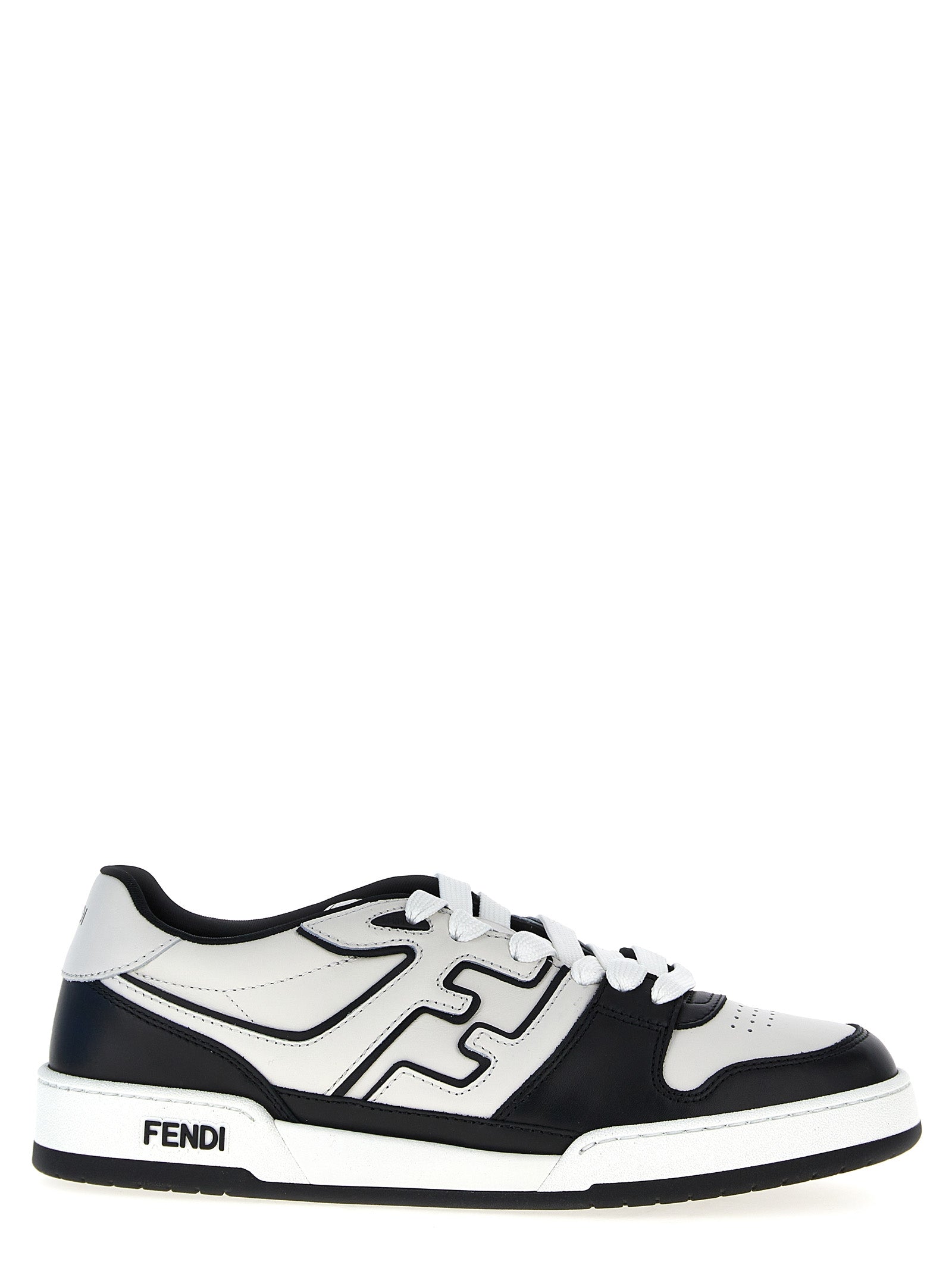 Fendi-Fendi Match Sneakers Bianco/Nero-Uomo