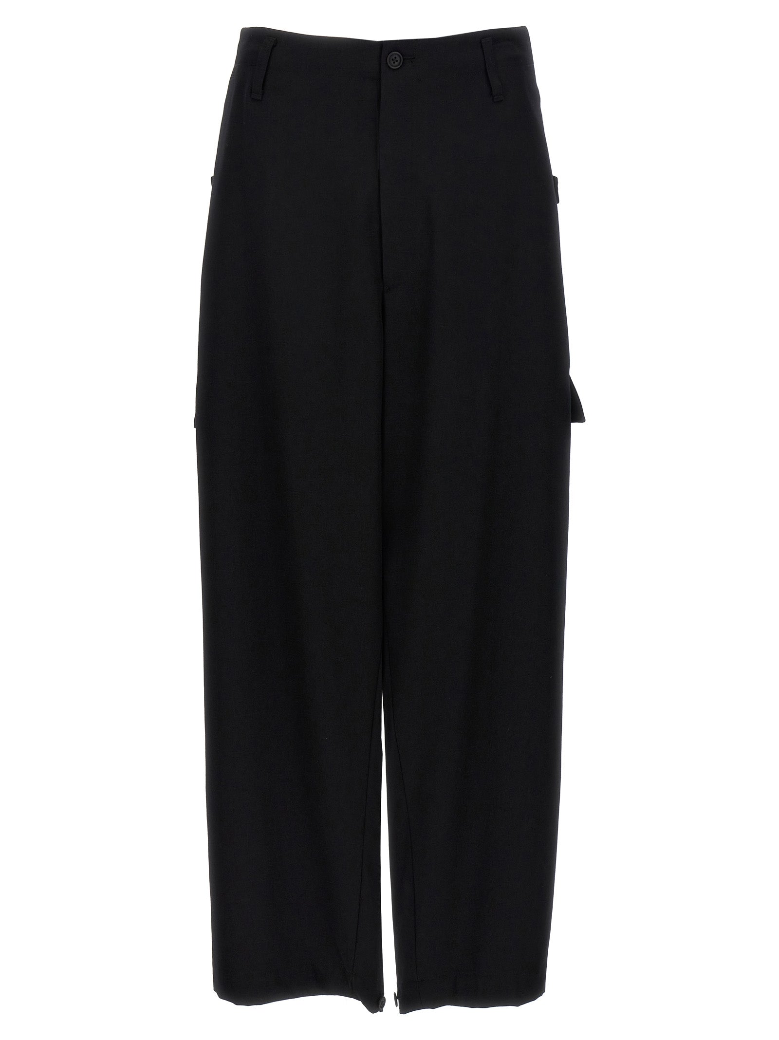 Yohji Yamamoto-Tab Wide P Pantaloni Nero-Uomo