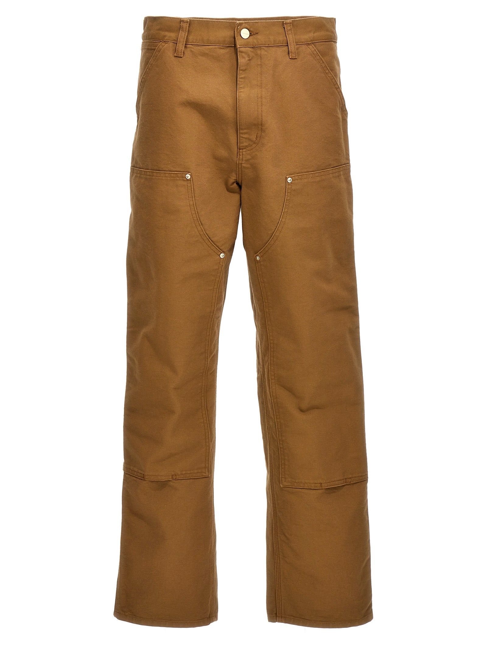 Carhartt Wip-Double Knee' Pantaloni Marrone-Uomo